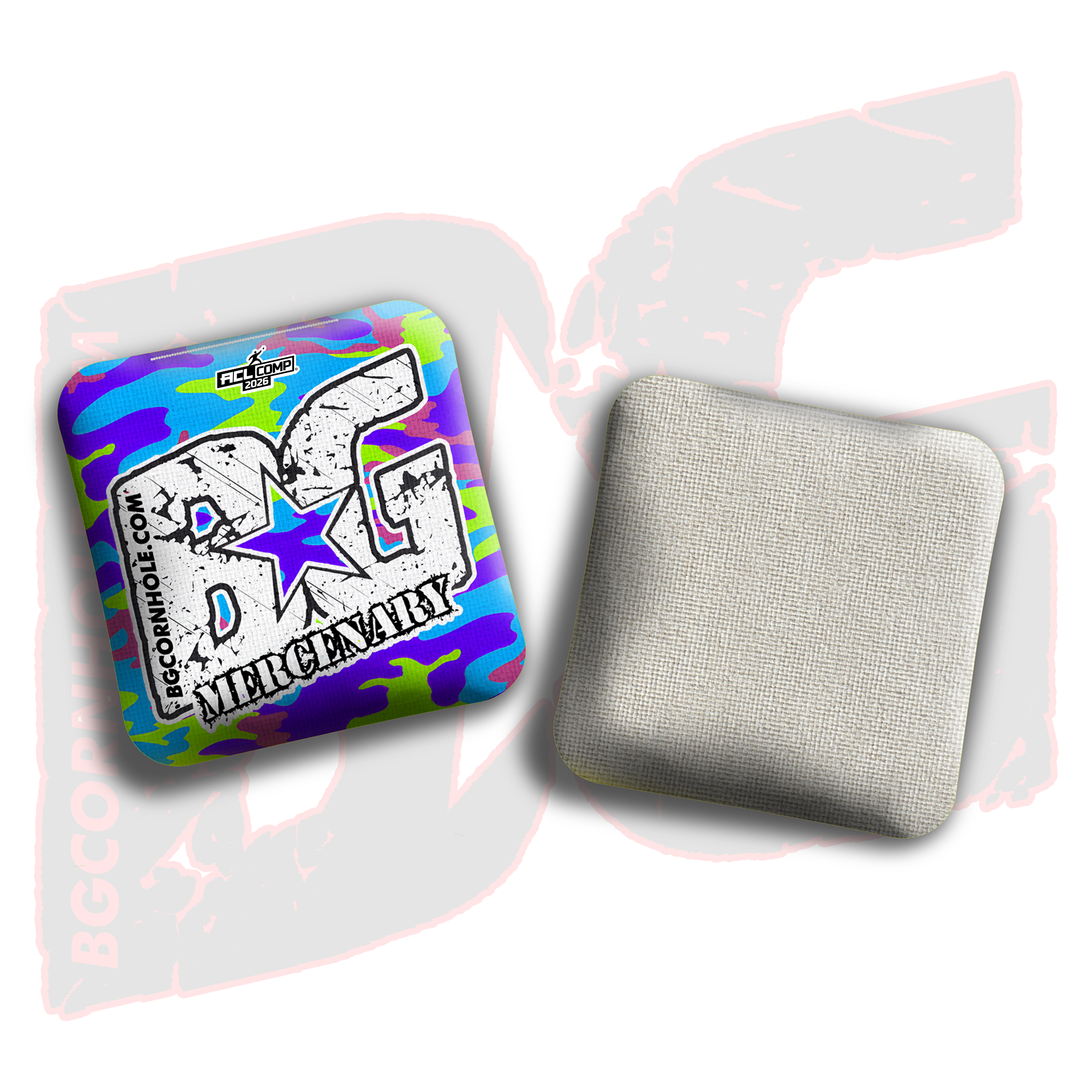 2026 BG Comp Mercenary - "Multicolor Camo" - ACL Comp Stamped Cornhole Bags - SET OF 4 BAGS