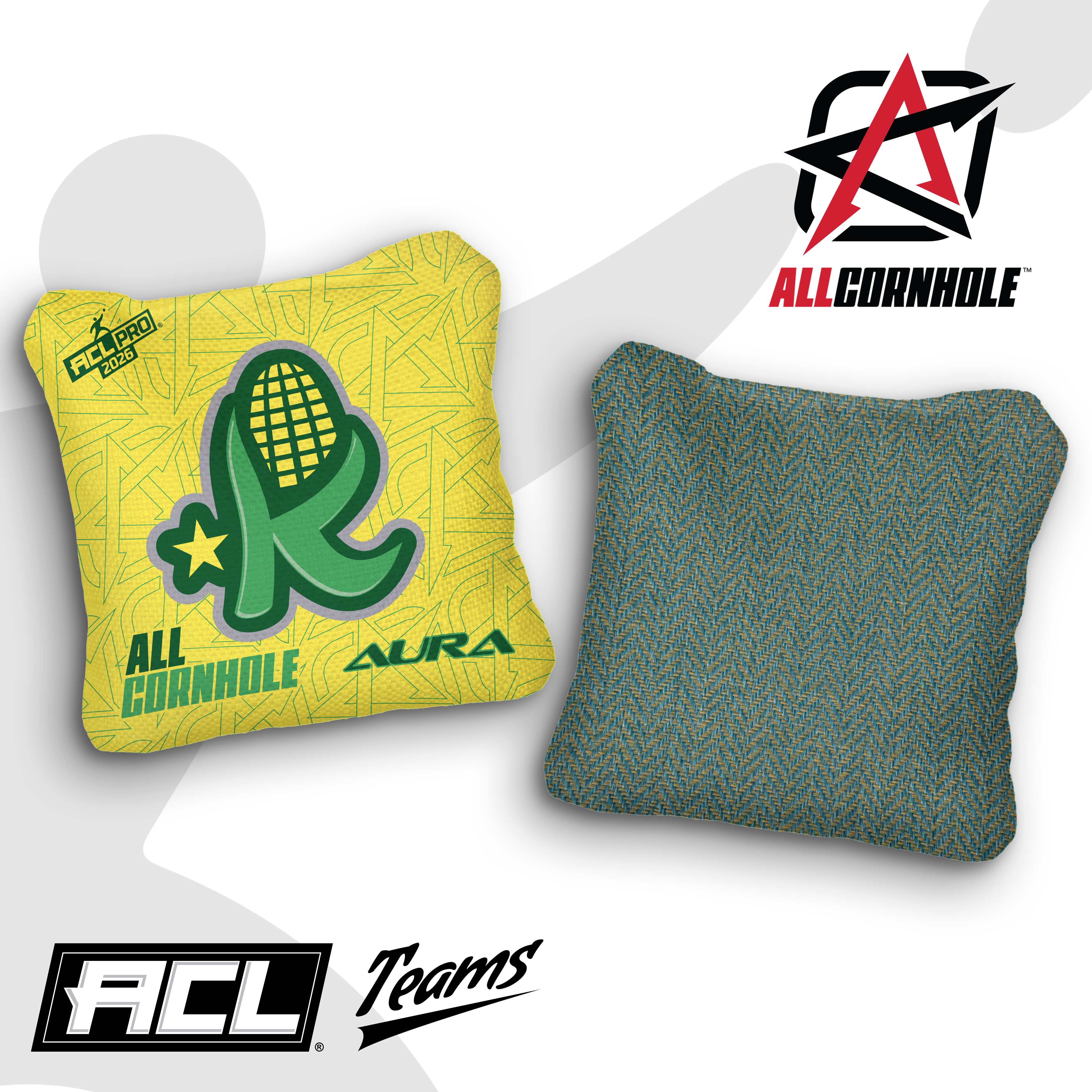2026 AllCornhole Aura - "Kentucky Kernels" - ACL Pro Stamped Cornhole Bags - SET OF 4 BAGS