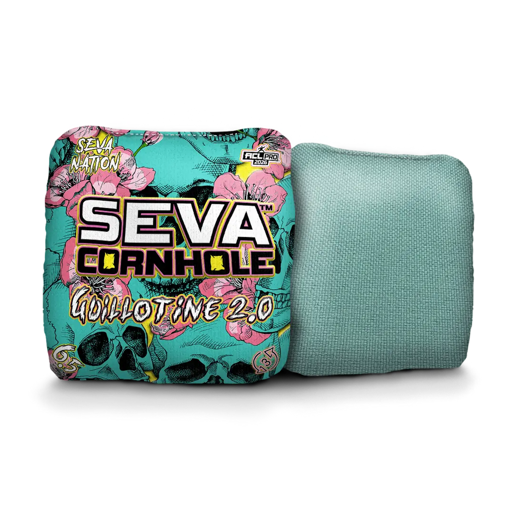 Guillotine 2.0 - Skulls and Flowers - Set of 4 Cornhole Bags