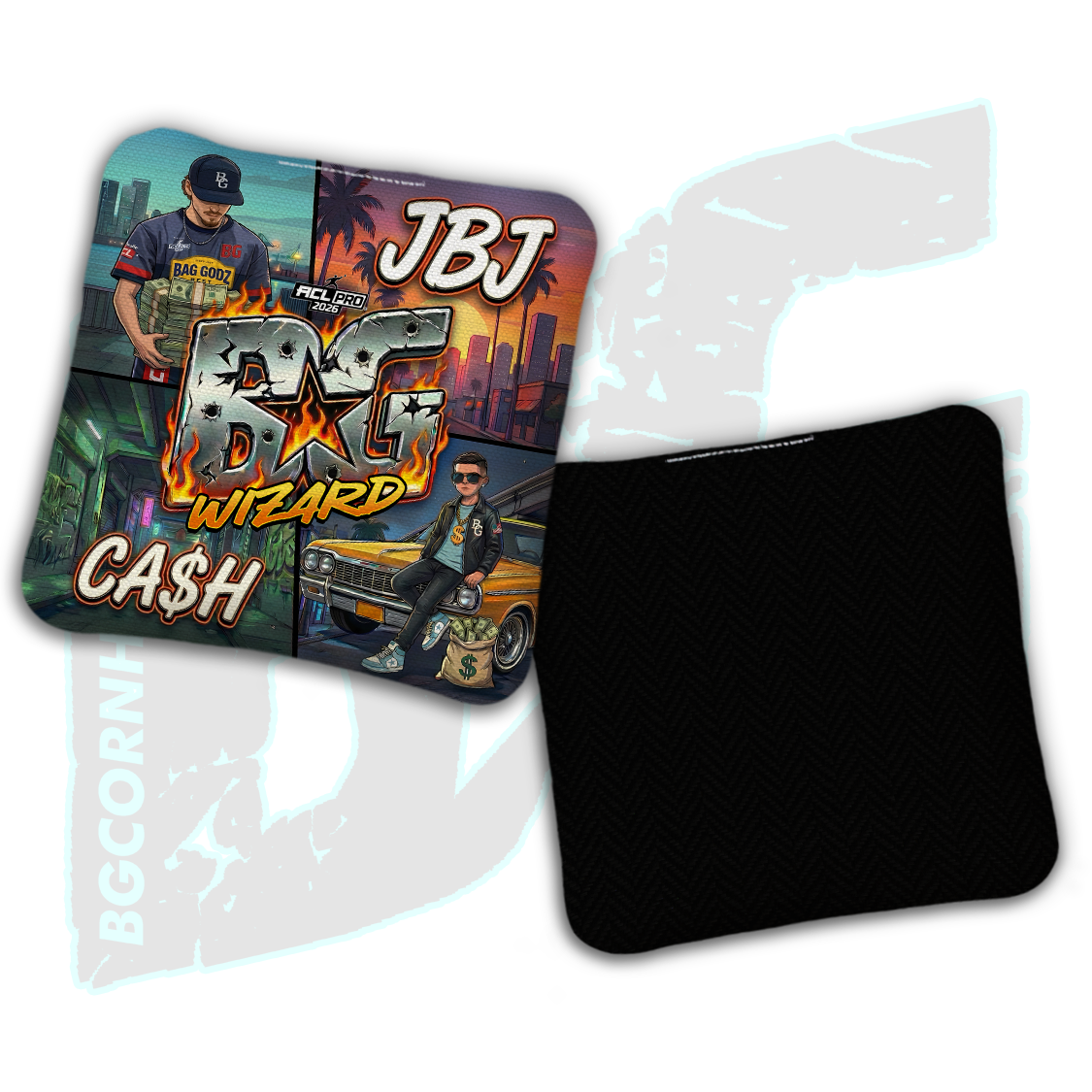 2026 BG Multiple Bag Models "CA$H/JBJ Hustler Edition" - ACL Pro Stamped Cornhole Bags - SET OF 4 BAGS