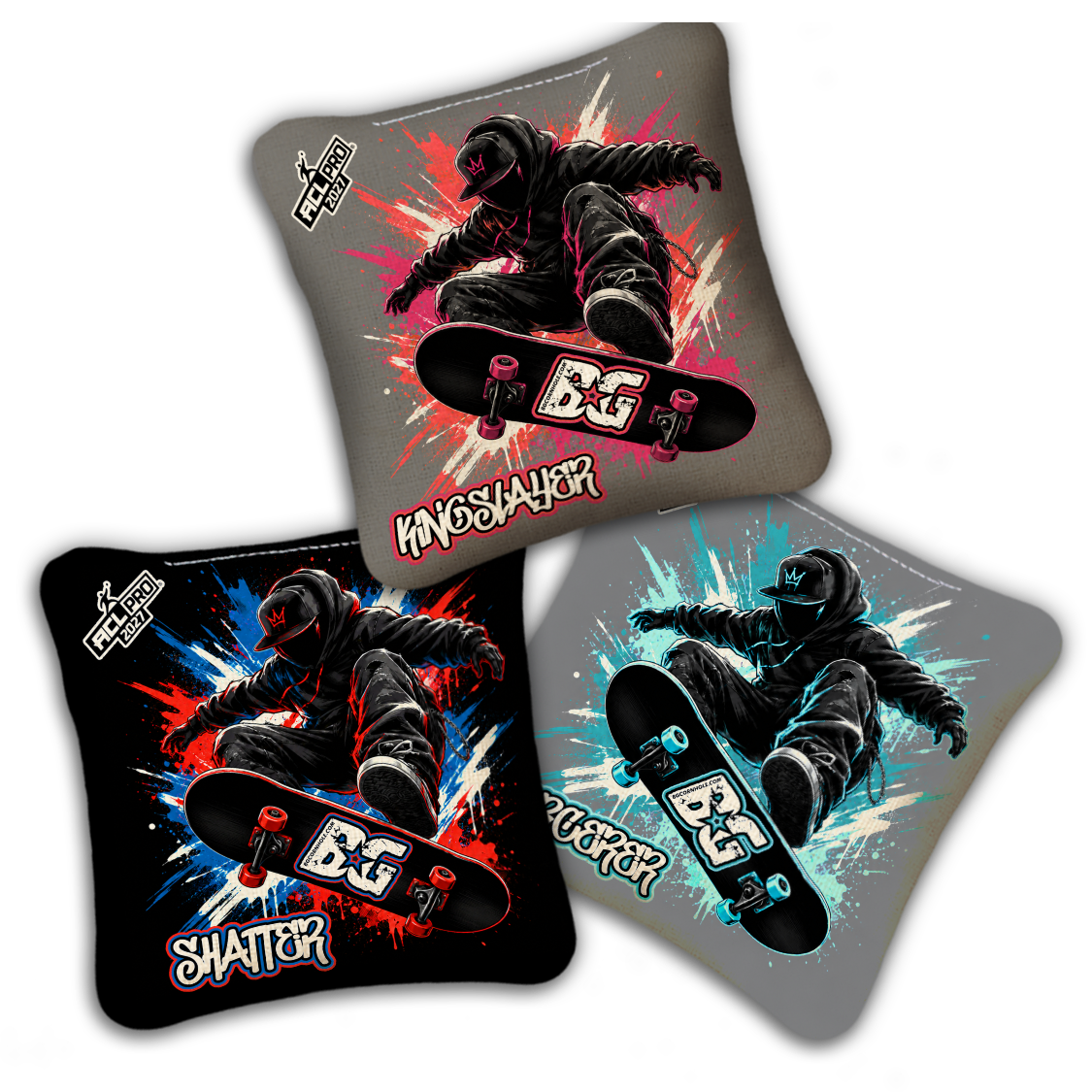 2027 ACL - BG Multiple Bag Models "BOARDGODZ" - Pro Stamped Cornhole Bags - SET OF 4 BAGS