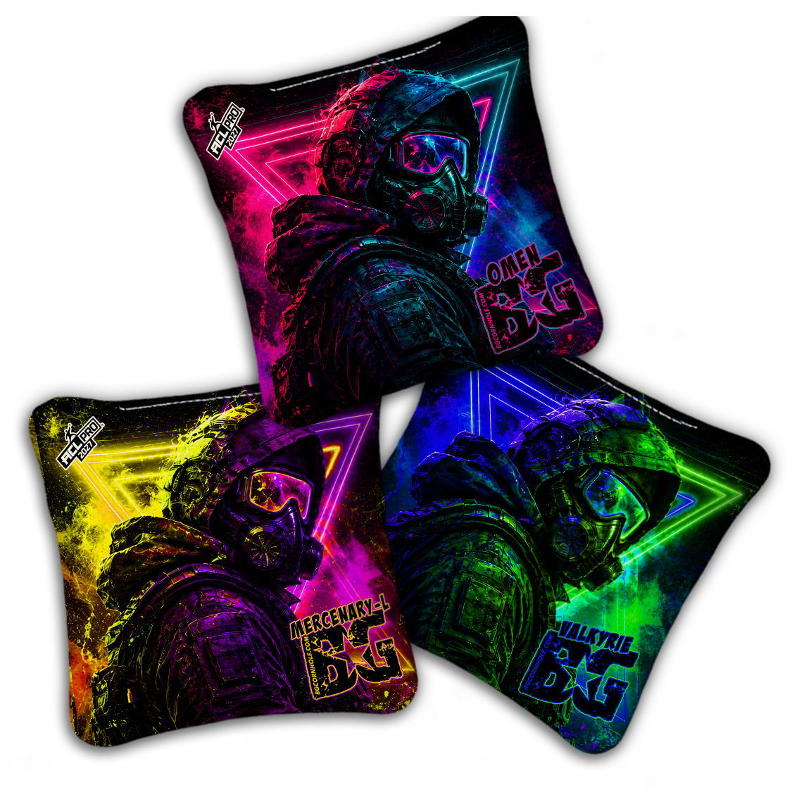 2027 ACL - BG Multiple Bag Models "NIGHT PROTOCOL" - Pro Stamped Cornhole Bags - SET OF 4 BAGS