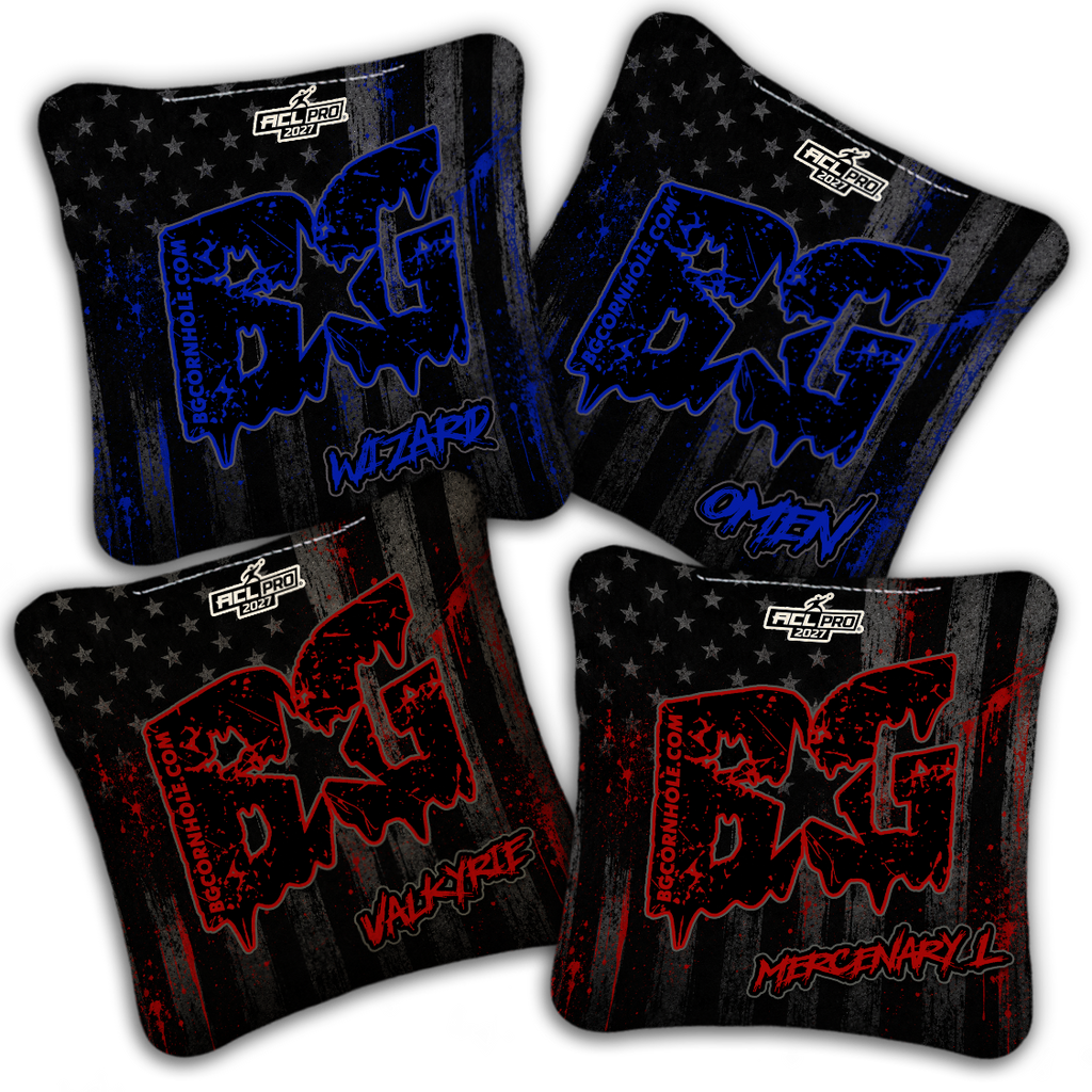 2027 ACL - BG Multiple Bag Models "AMERICAN GRIT" - Pro Stamped Cornhole Bags - SET OF 4 BAGS