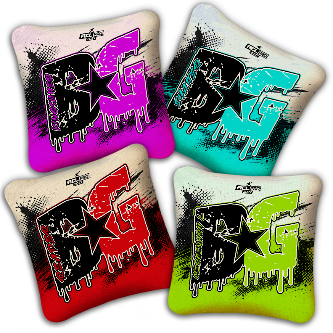 2027 ACL - BG Multiple Bag Models "GRUNGE" - Pro Stamped Cornhole Bags - SET OF 4 BAGS