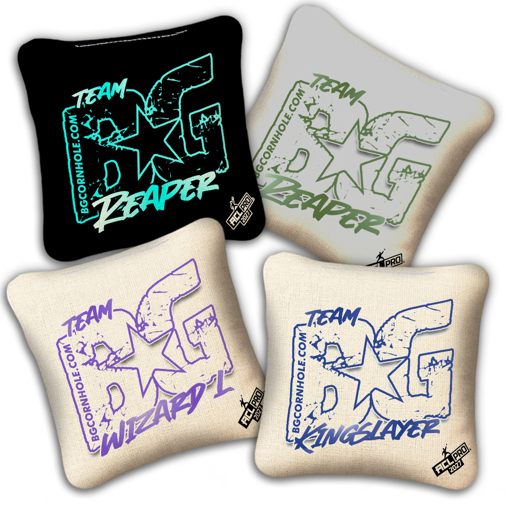 2027 ACL - BG Multiple Bag Models "OUTLINED TEAM BG" - Pro Stamped Cornhole Bags - SET OF 4 BAGS