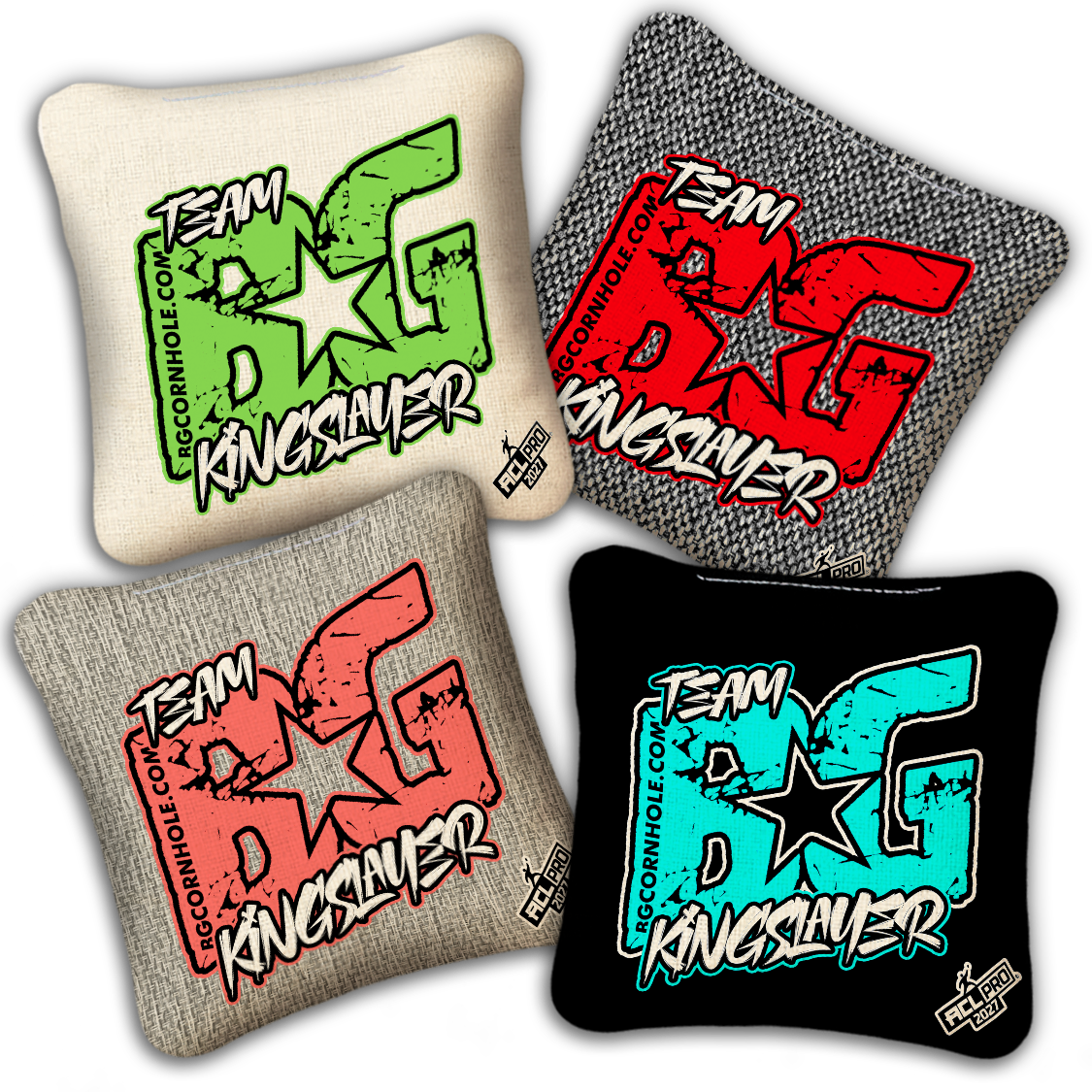 2027 ACL - BG KINGSLAYER “ESPN THROWBACK COLORMATCH" - Pro Stamped Cornhole Bags - SET OF 4 BAGS