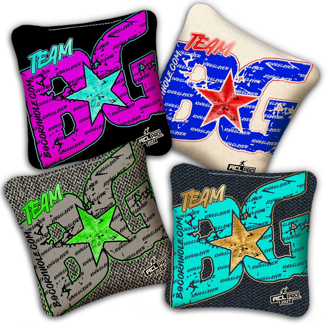2027 ACL - BG Kingslayer "Big BG Colormatch" - Pro Stamped Cornhole Bags - SET OF 4 BAGS