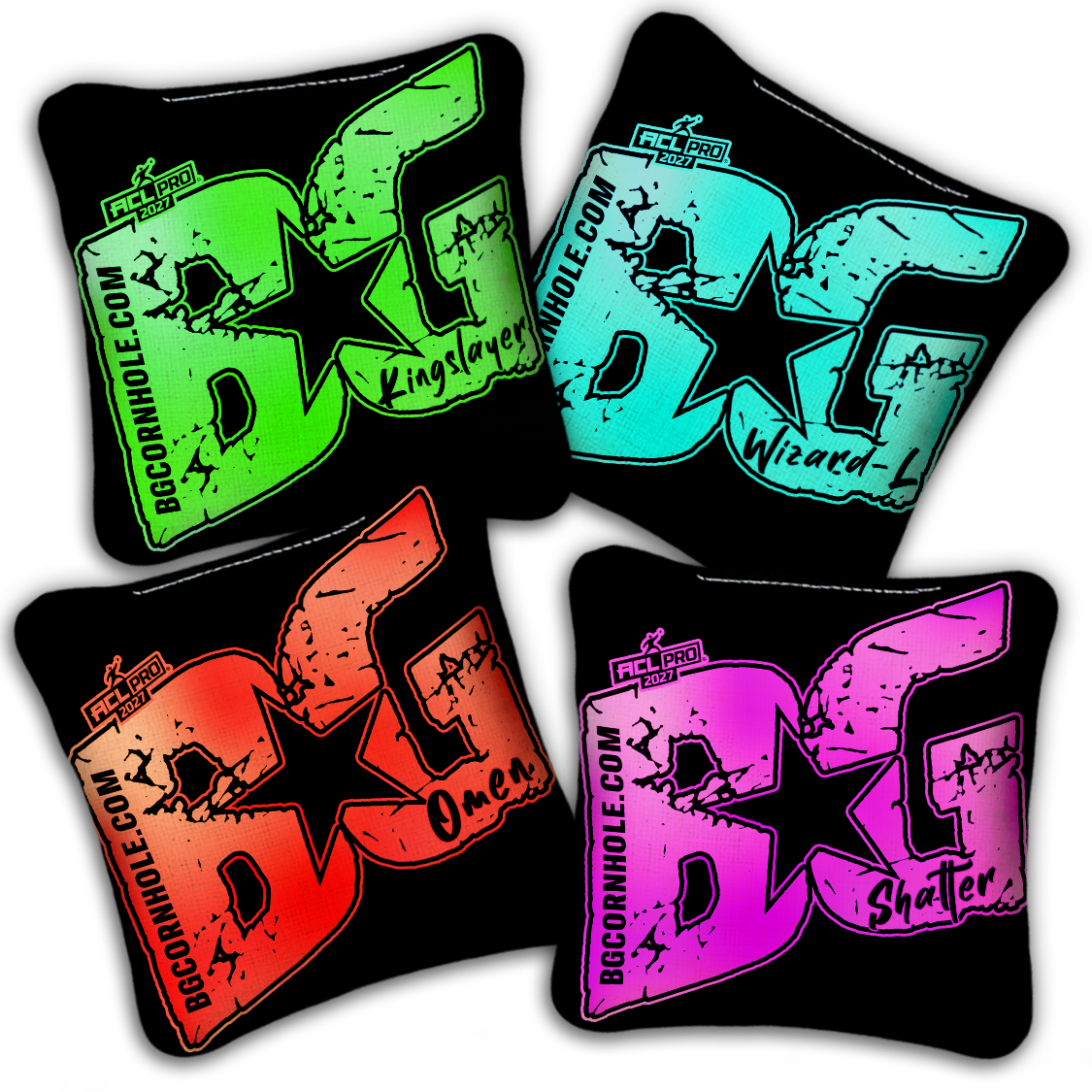 2027 ACL - BG Multiple Bag Models "BLACKOUT" - Pro Stamped Cornhole Bags - SET OF 4 BAGS