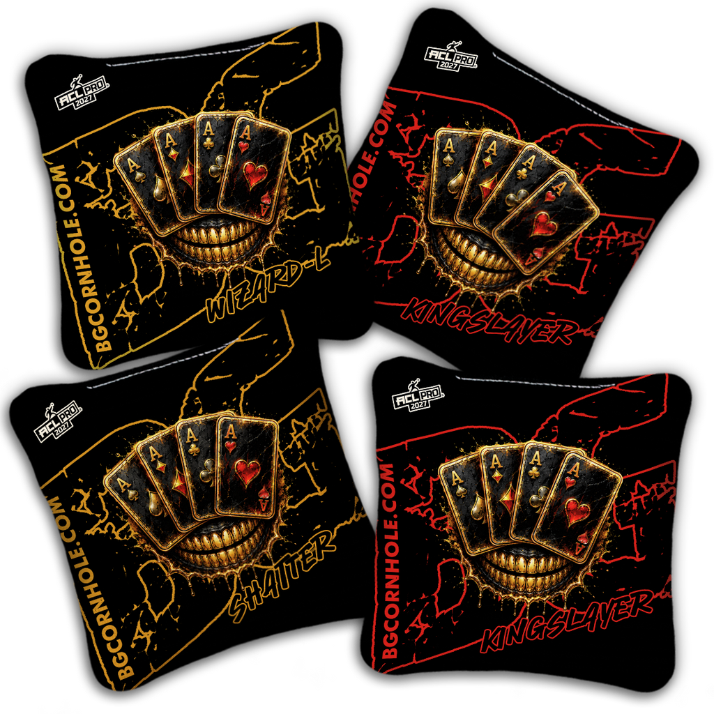2027 ACL - BG Multiple Bag Models "DEAD MANS HAND " - Pro Stamped Cornhole Bags - SET OF 4 BAGS