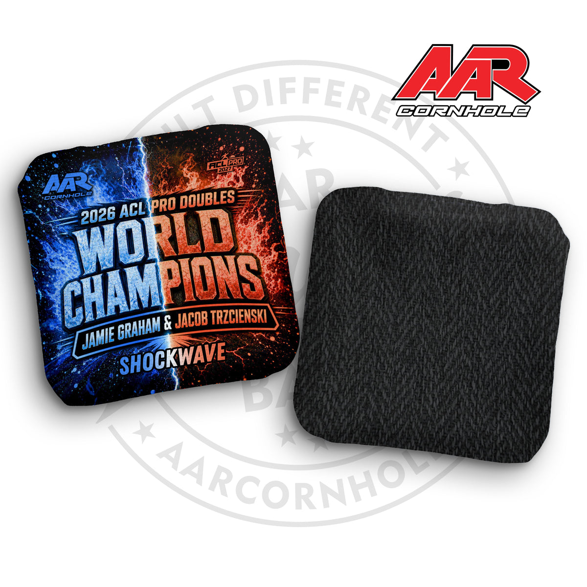 2027 AAR Shockwave Cornhole Bags - World Champ Doubles Edition - ACL Pro Stamped - SET OF 4