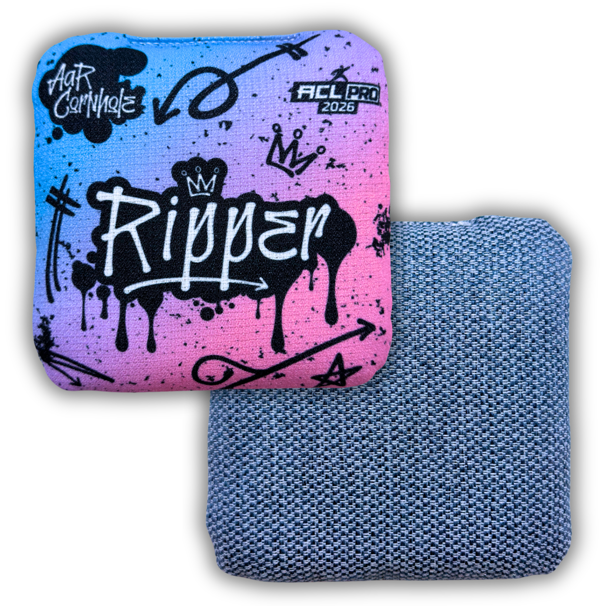 2026 AAR Ripper Cornhole Bags - Cotton Candy Graffiti Edition - ACL Pro Stamped - SET OF 4