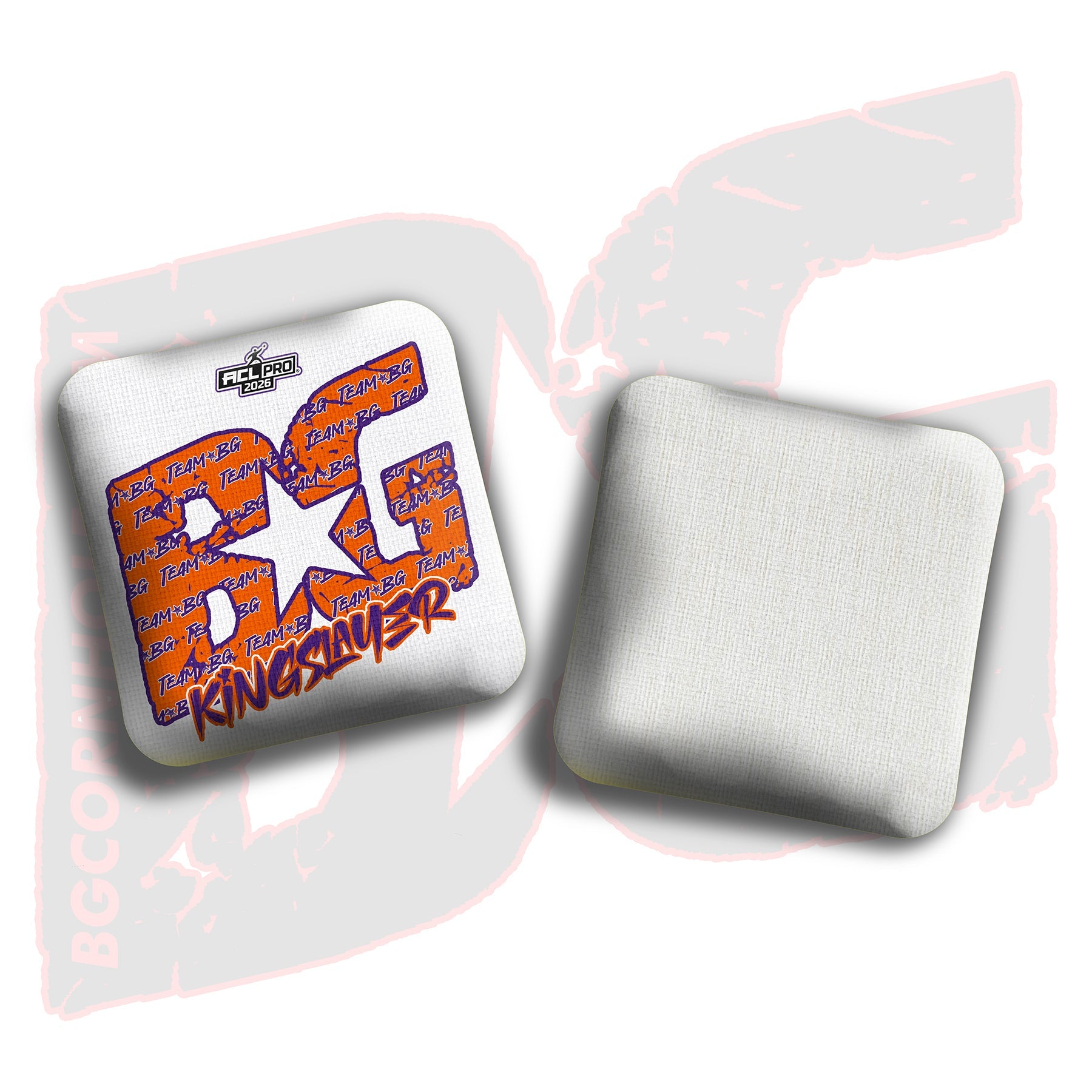 2026 BG Multiple Bag Models "Orange/Purple Logo Colormatch " - ACL Pro Stamped Cornhole Bags - SET OF 4 BAGS