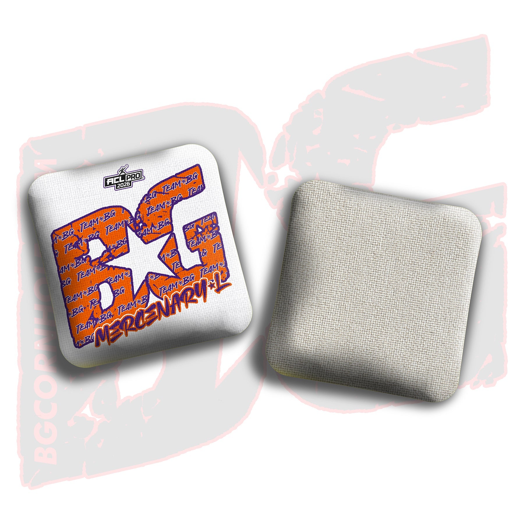 2026 BG Multiple Bag Models "Orange/Purple Logo Colormatch " - ACL Pro Stamped Cornhole Bags - SET OF 4 BAGS