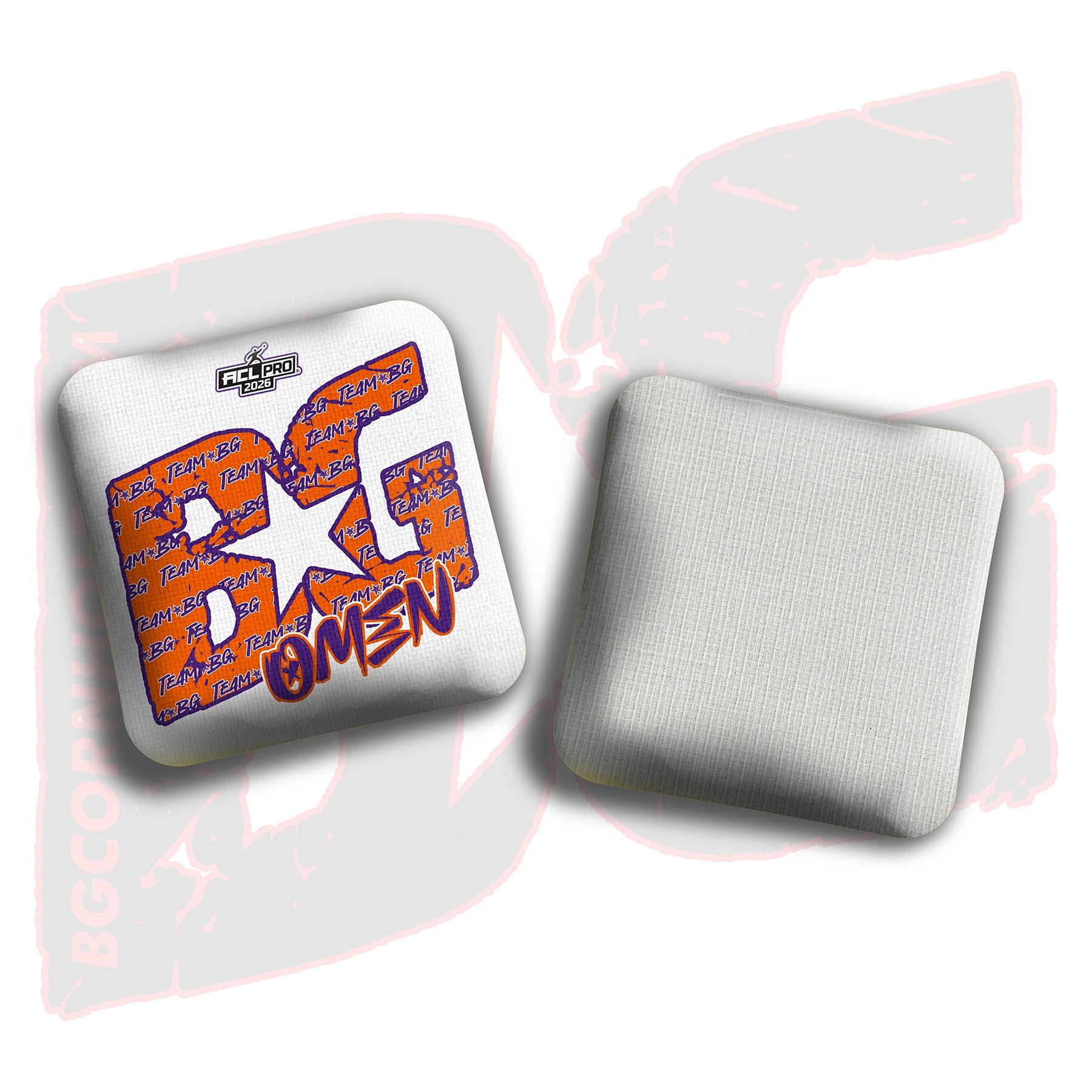 2026 BG Multiple Bag Models "Orange/Purple Logo Colormatch " - ACL Pro Stamped Cornhole Bags - SET OF 4 BAGS