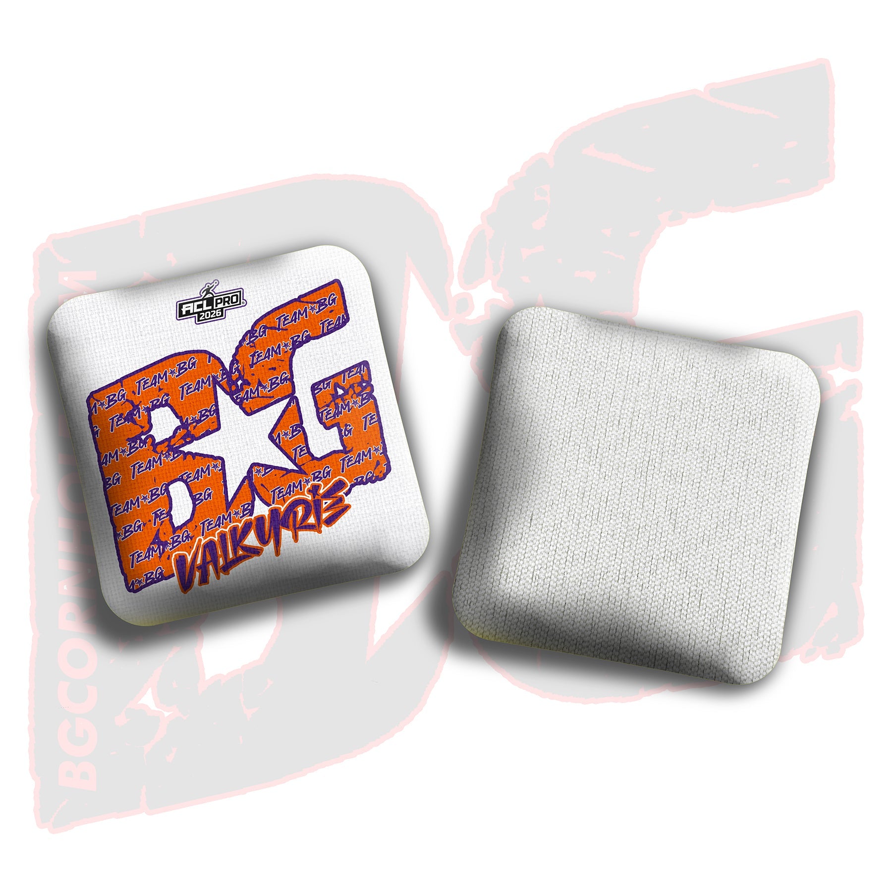 2026 BG Multiple Bag Models "Orange/Purple Logo Colormatch " - ACL Pro Stamped Cornhole Bags - SET OF 4 BAGS
