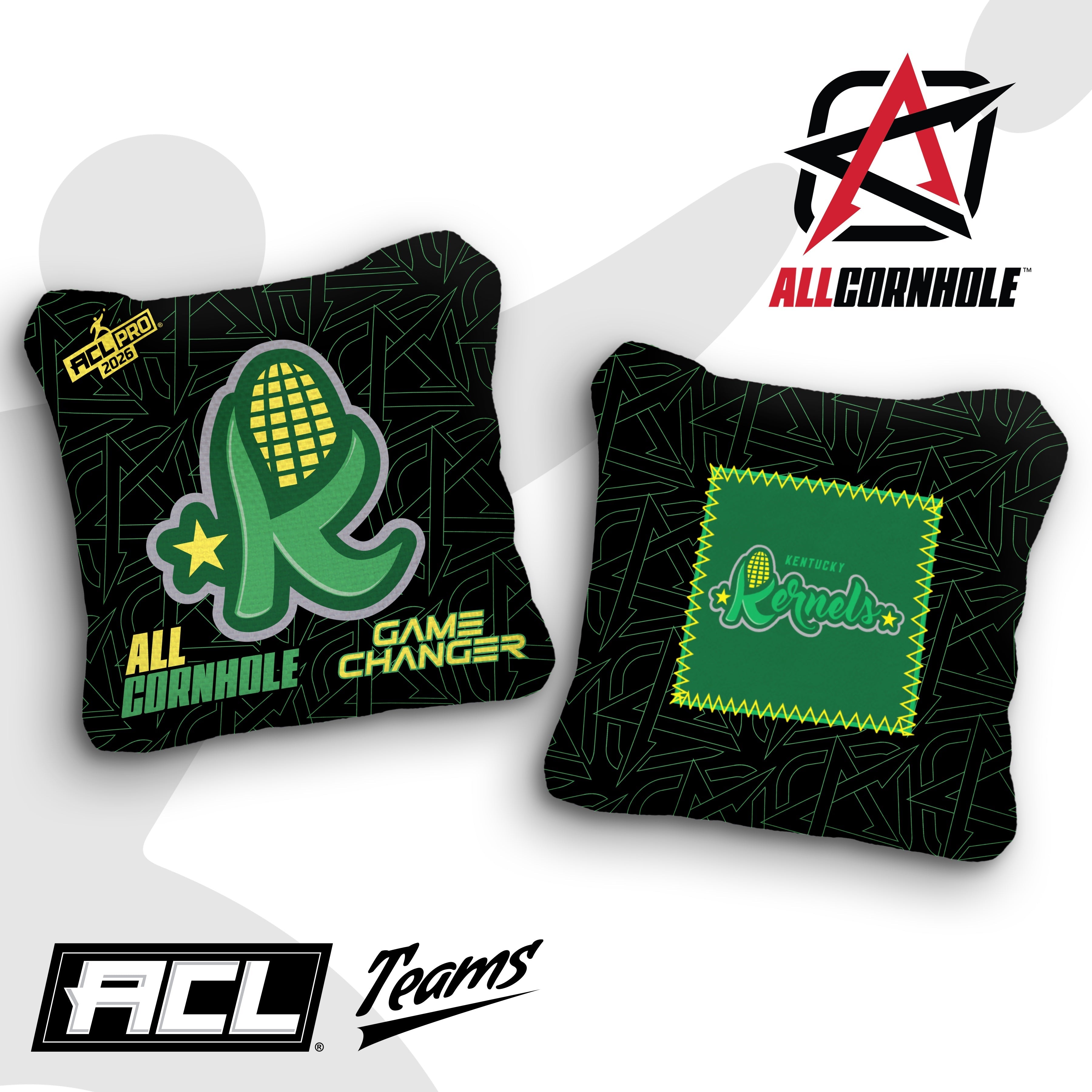 2026 AllCornhole Gamechanger - "Kentucky Kernels" - ACL Pro Stamped Cornhole Bags - SET OF 4 BAGS