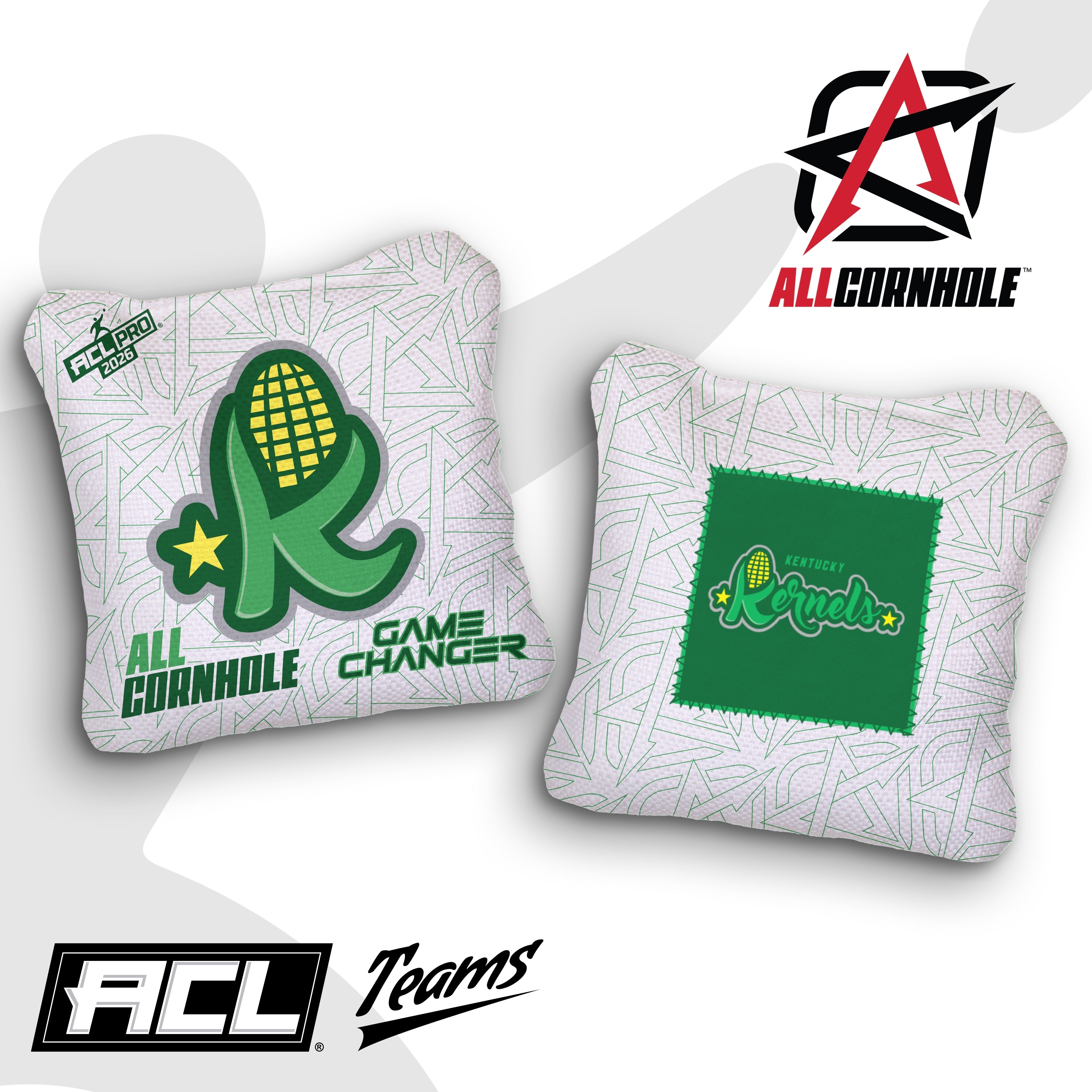 2026 AllCornhole Gamechanger - "Kentucky Kernels" - ACL Pro Stamped Cornhole Bags - SET OF 4 BAGS