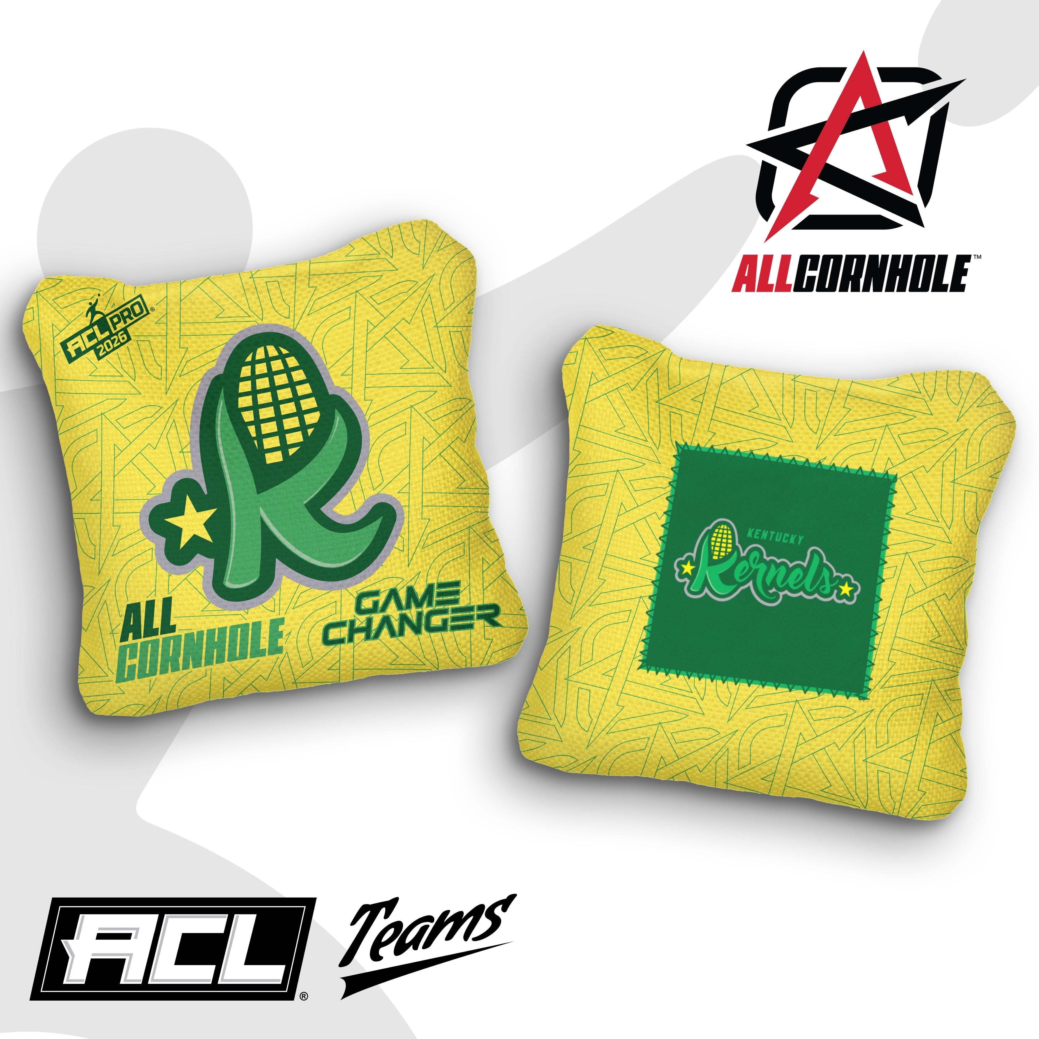 2026 AllCornhole Gamechanger - "Kentucky Kernels" - ACL Pro Stamped Cornhole Bags - SET OF 4 BAGS