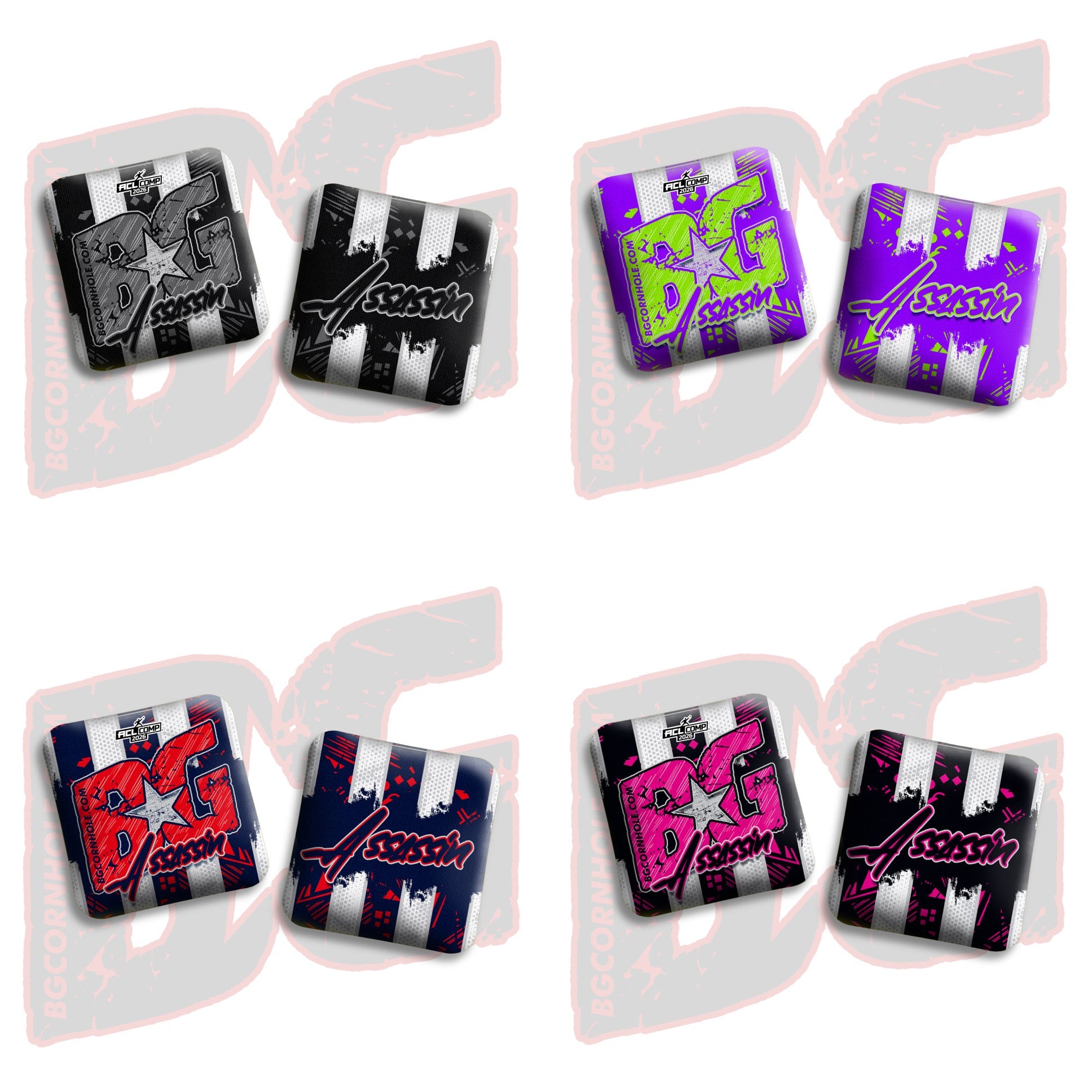 2026 BG Comp Assassin - "Rally Strike" - ACL Comp Stamped Cornhole Bags - SET OF 4 BAGS
