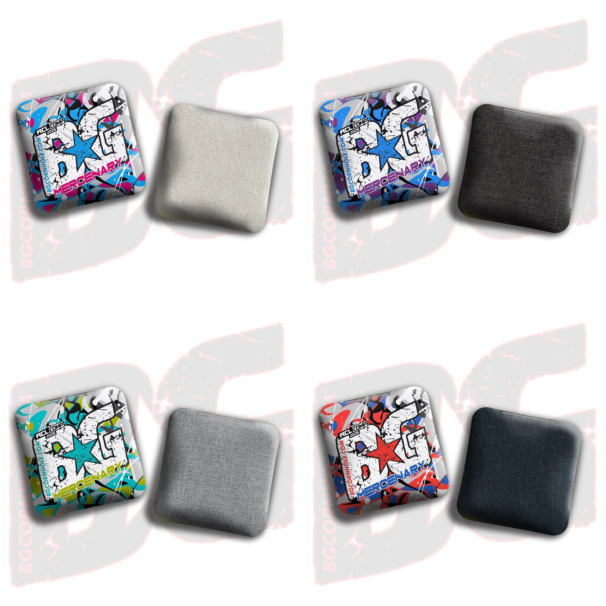 2026 BG Comp Mercenary - "Modern" - ACL Comp Stamped Cornhole Bags - SET OF 4 BAGS