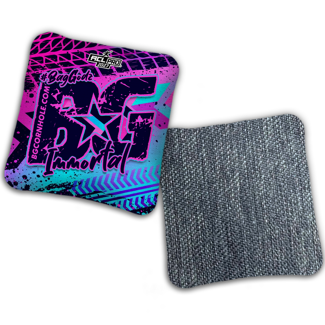 2027 ACL - BG Multiple Bag Models "GRUNGE TRACKS" - Pro Stamped Cornhole Bags - SET OF 4 BAGS
