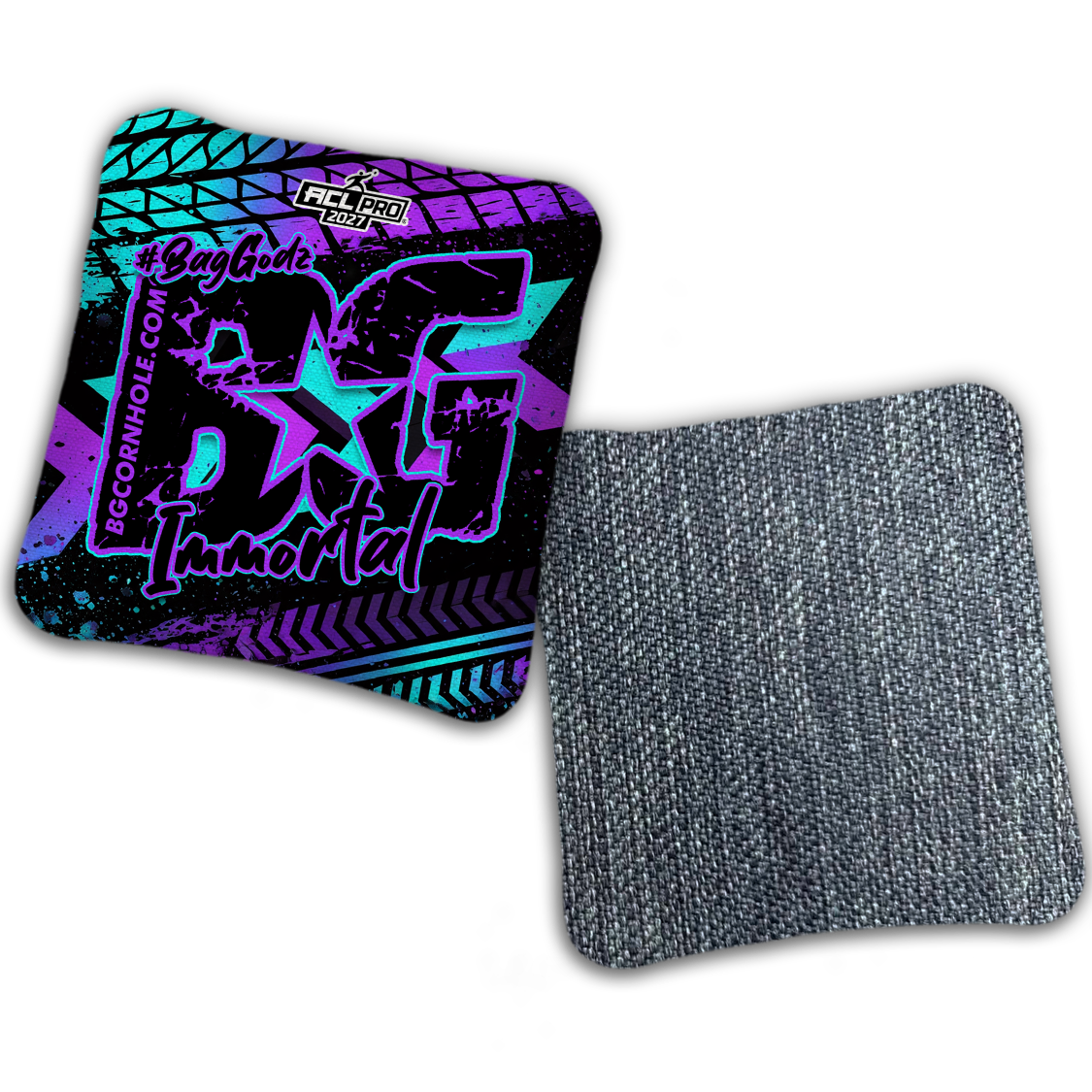 2027 ACL - BG Multiple Bag Models "GRUNGE TRACKS" - Pro Stamped Cornhole Bags - SET OF 4 BAGS