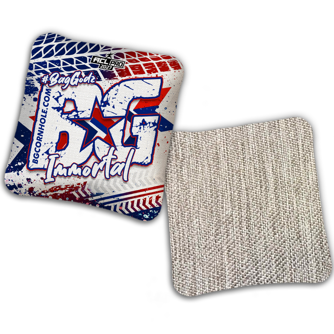 2027 ACL - BG Multiple Bag Models "GRUNGE TRACKS" - Pro Stamped Cornhole Bags - SET OF 4 BAGS