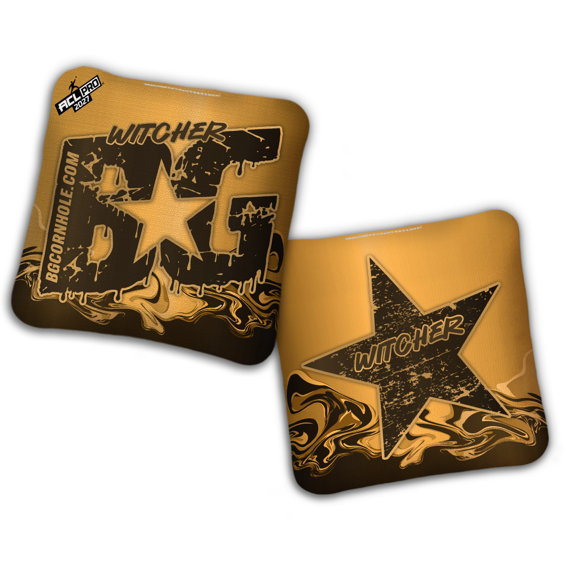 2027 ACL - BG Multiple Bag Models "LIQUID GOLD" - Pro Stamped Cornhole Bags - SET OF 4 BAGS