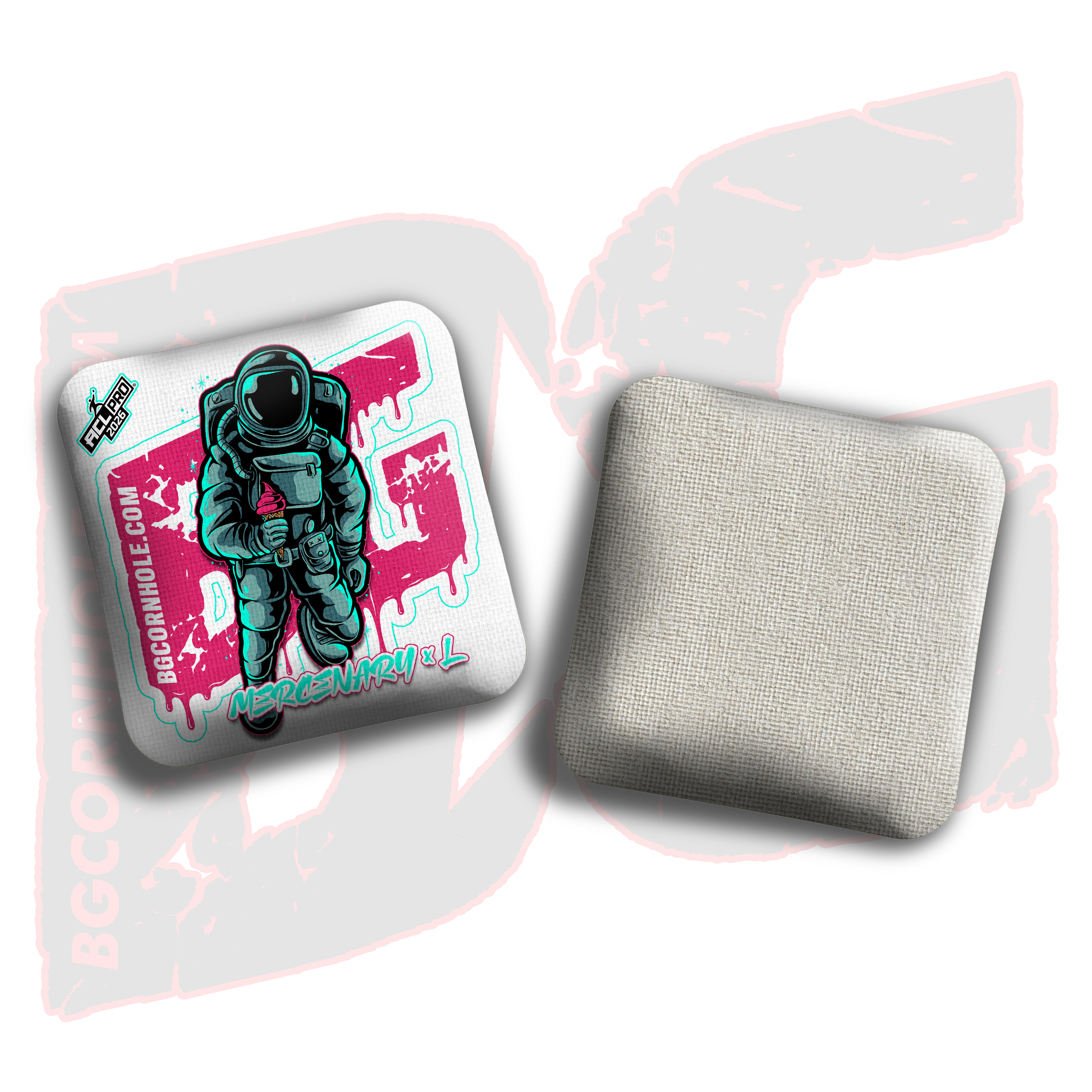 2026 BG Multiple Bag Models "White Ice Cream Astro" - ACL Pro Stamped Cornhole Bags - SET OF 4 BAGS