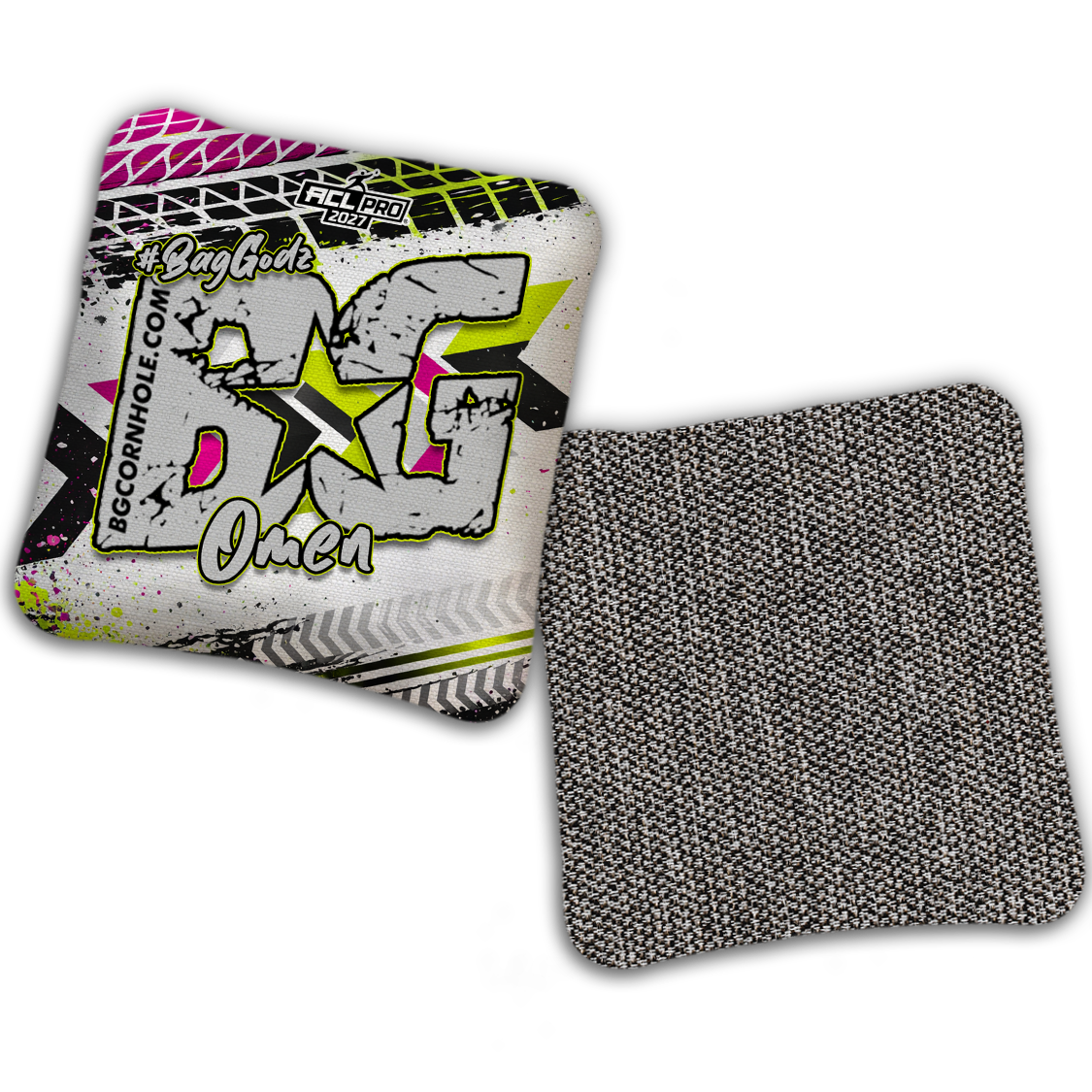 2027 ACL - BG Multiple Bag Models "GRUNGE TRACKS" - Pro Stamped Cornhole Bags - SET OF 4 BAGS