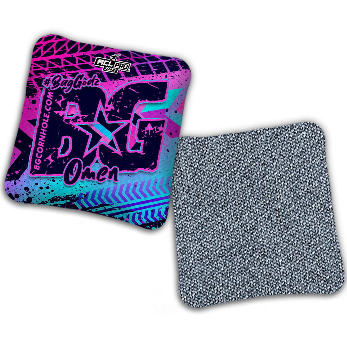 2027 ACL - BG Multiple Bag Models "GRUNGE TRACKS" - Pro Stamped Cornhole Bags - SET OF 4 BAGS