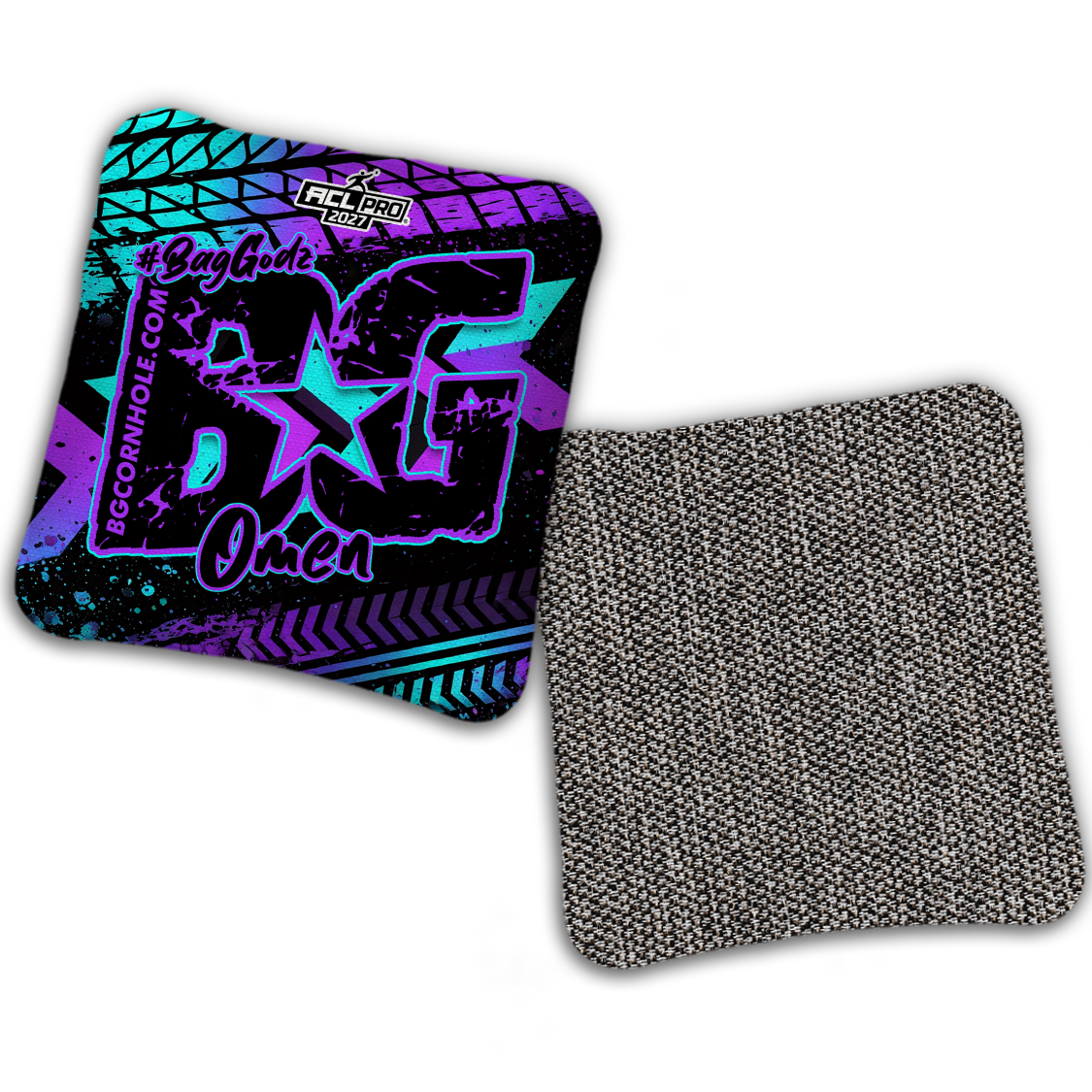 2027 ACL - BG Multiple Bag Models "GRUNGE TRACKS" - Pro Stamped Cornhole Bags - SET OF 4 BAGS