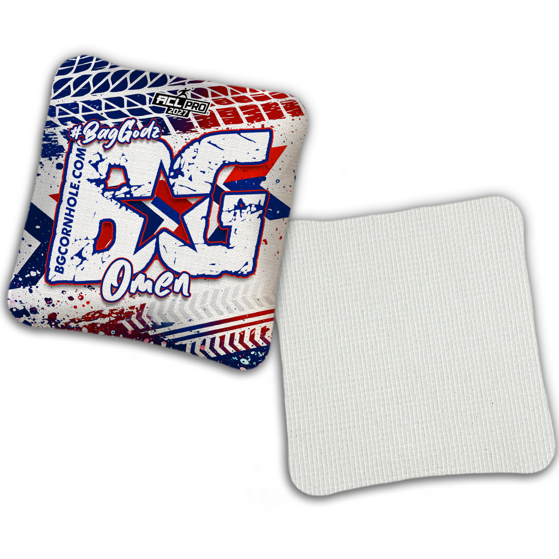2027 ACL - BG Multiple Bag Models "GRUNGE TRACKS" - Pro Stamped Cornhole Bags - SET OF 4 BAGS