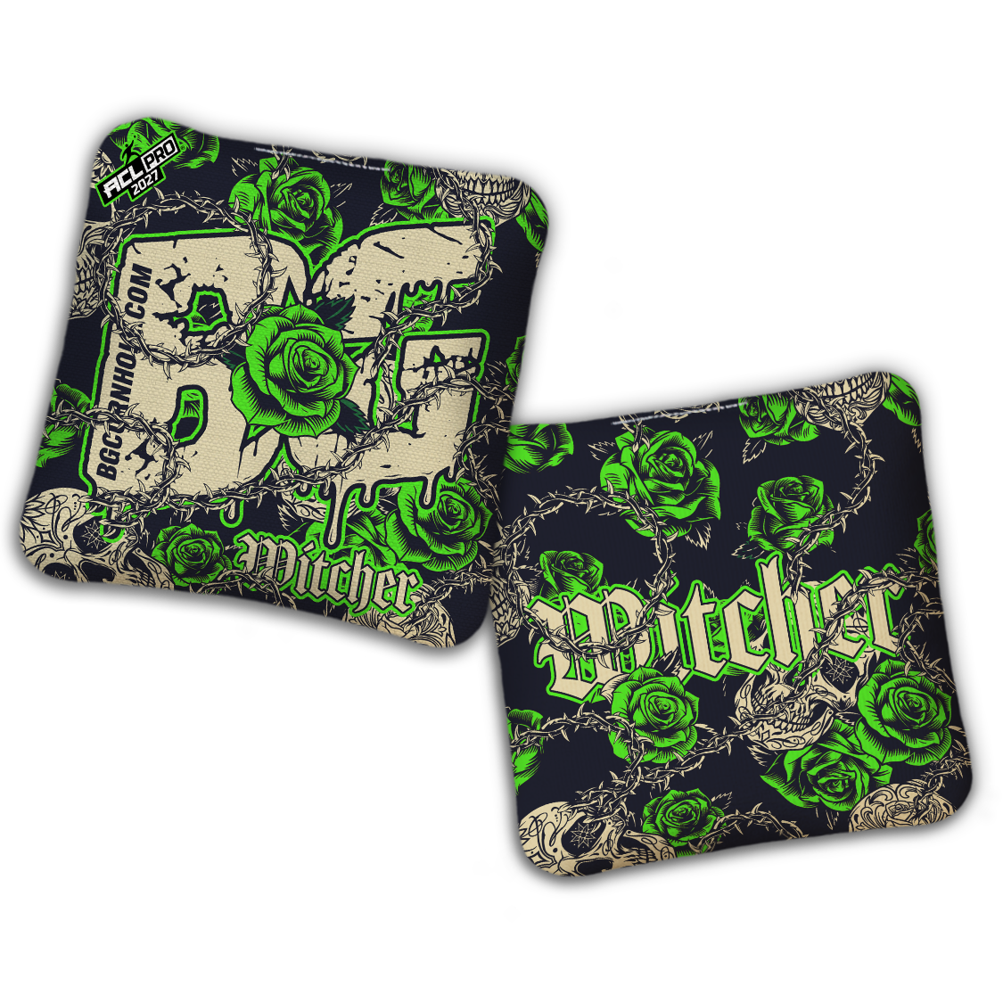 2027 ACL - BG Multiple Bag Models "THORNS AND ROSES" - Pro Stamped Cornhole Bags - SET OF 4 BAGS