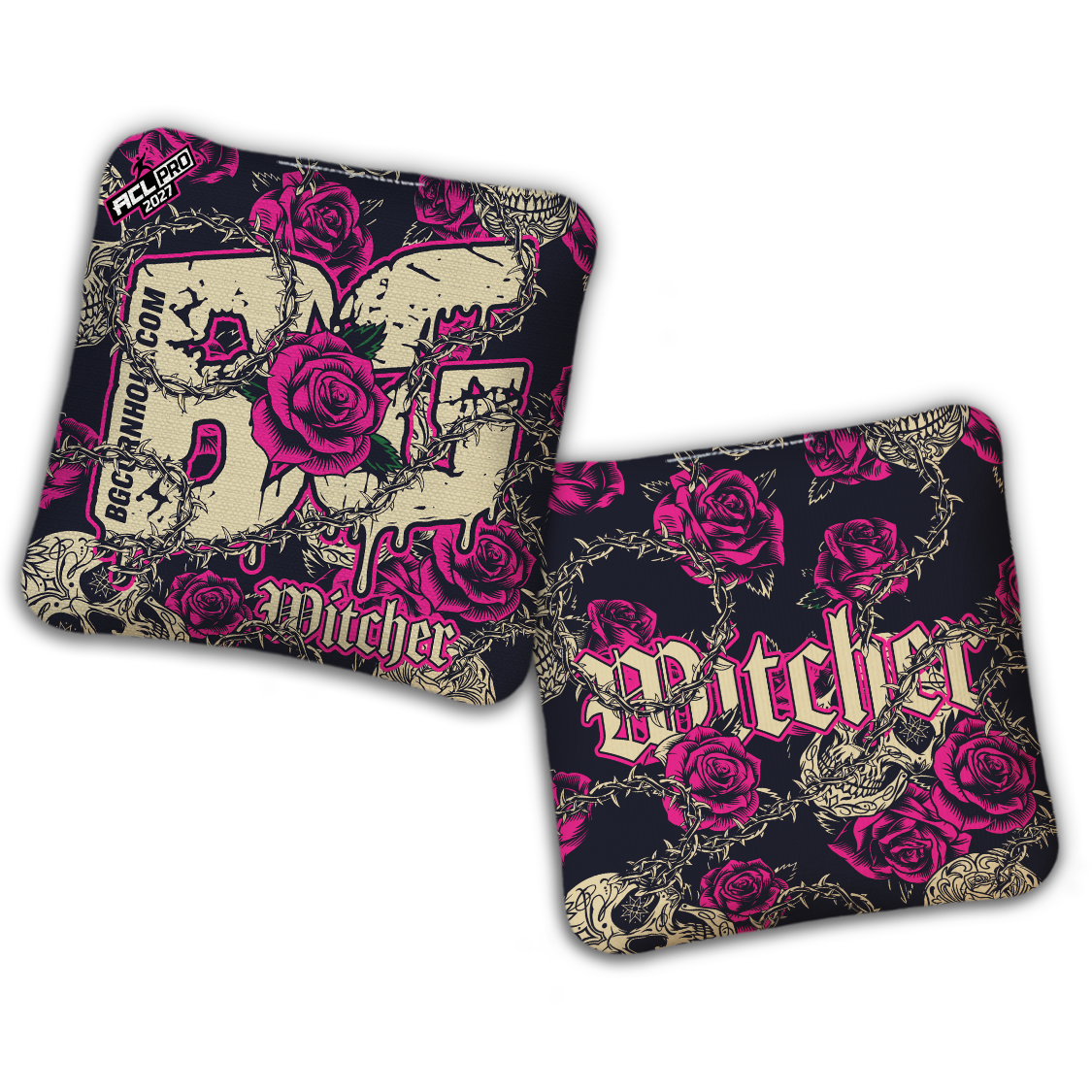 2027 ACL - BG Multiple Bag Models "THORNS AND ROSES" - Pro Stamped Cornhole Bags - SET OF 4 BAGS
