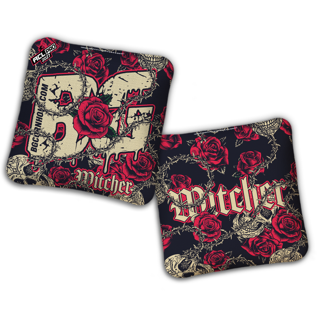 2027 ACL - BG Multiple Bag Models "THORNS AND ROSES" - Pro Stamped Cornhole Bags - SET OF 4 BAGS