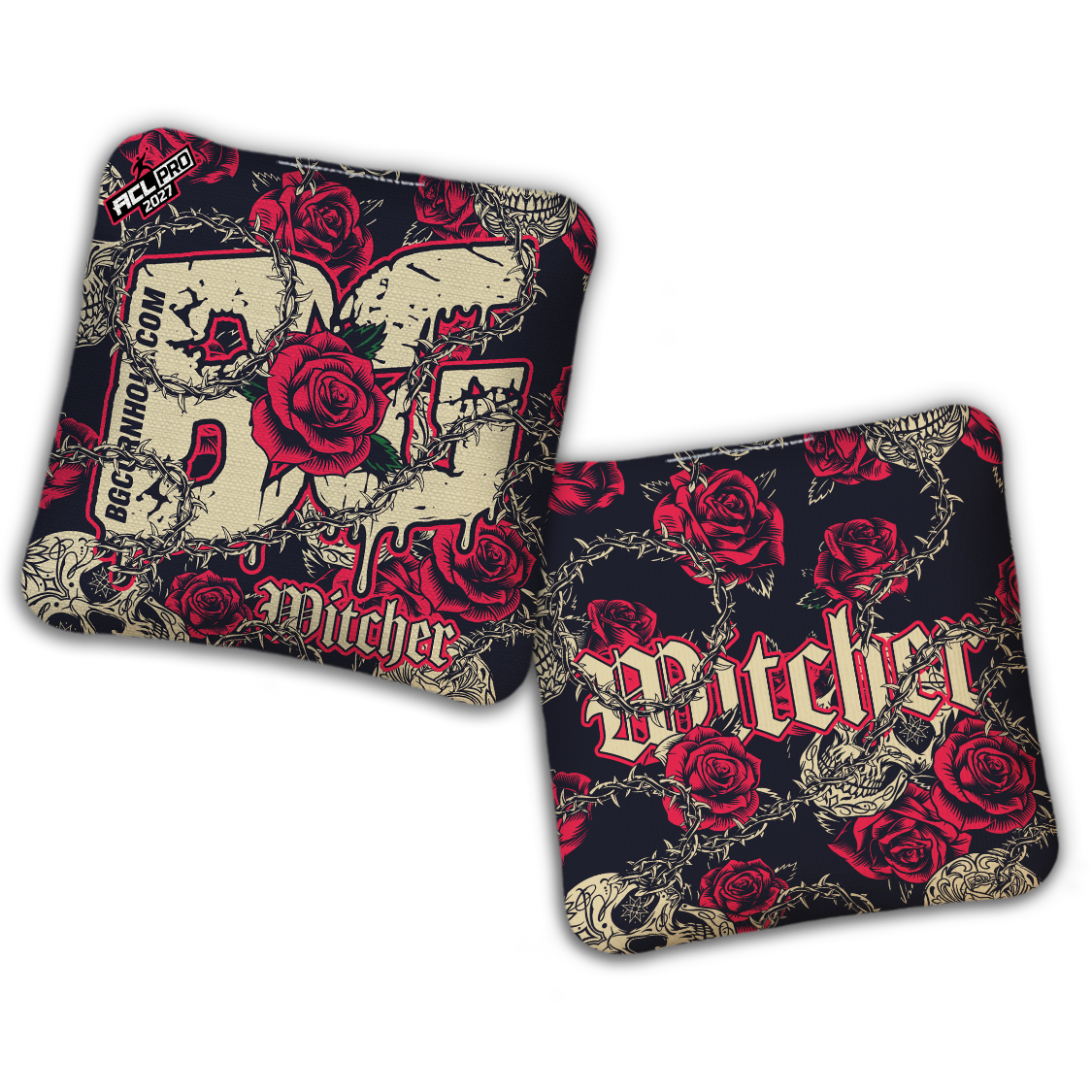 2027 ACL - BG Multiple Bag Models "THORNS AND ROSES" - Pro Stamped Cornhole Bags - SET OF 4 BAGS