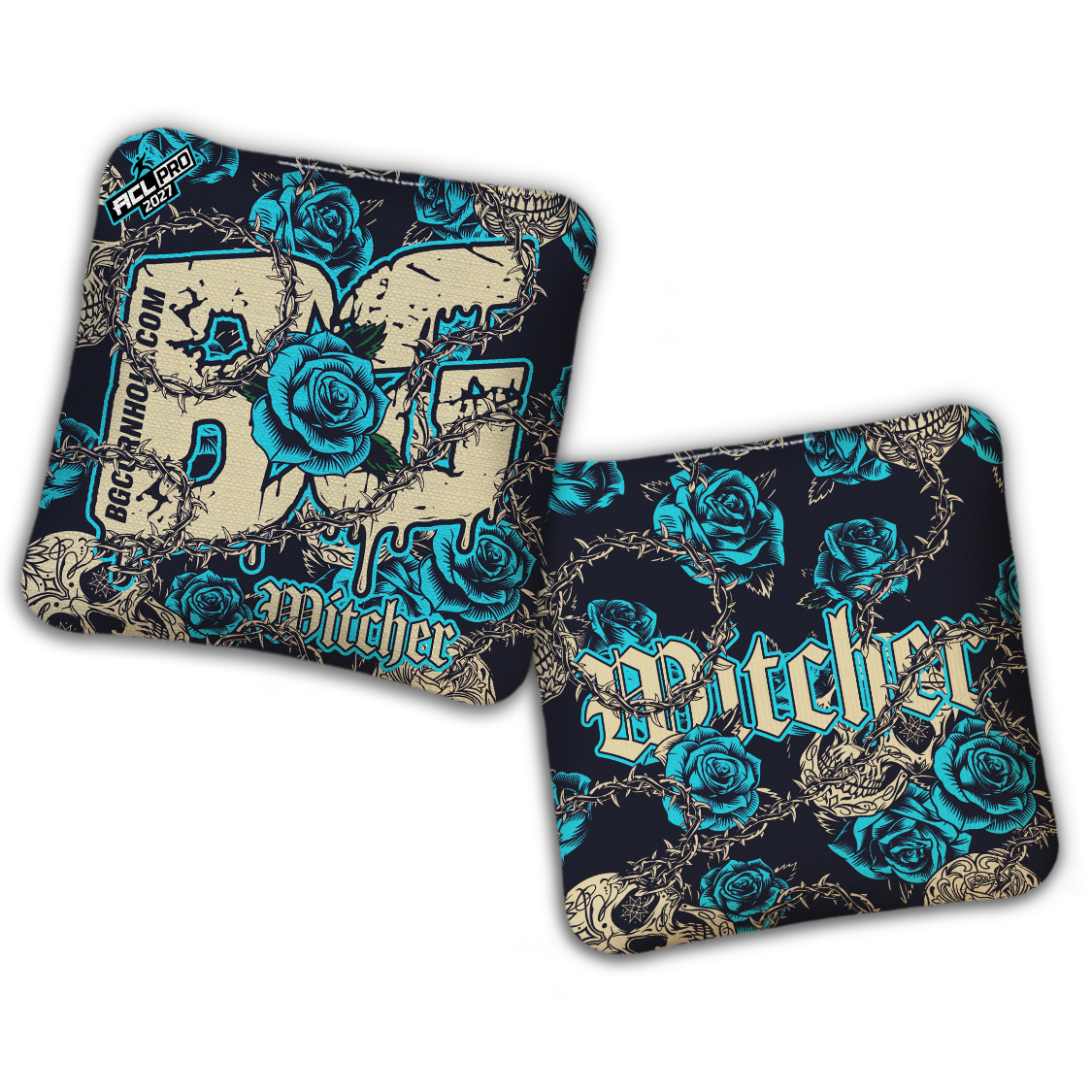 2027 ACL - BG Multiple Bag Models "THORNS AND ROSES" - Pro Stamped Cornhole Bags - SET OF 4 BAGS