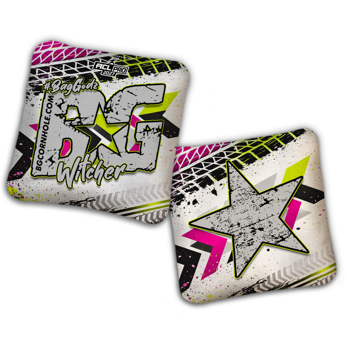 2027 ACL - BG Multiple Bag Models "GRUNGE TRACKS" - Pro Stamped Cornhole Bags - SET OF 4 BAGS