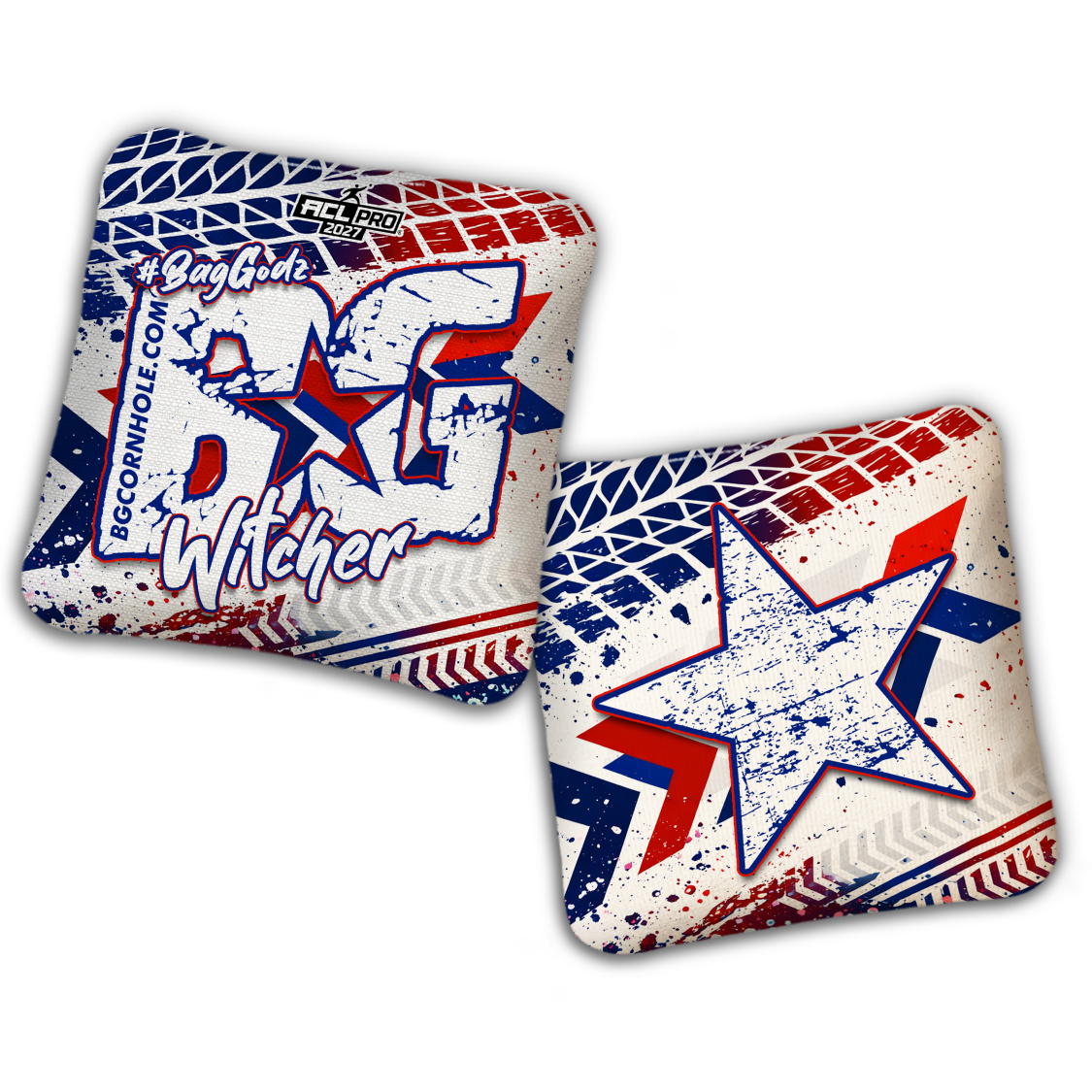 2027 ACL - BG Multiple Bag Models "GRUNGE TRACKS" - Pro Stamped Cornhole Bags - SET OF 4 BAGS