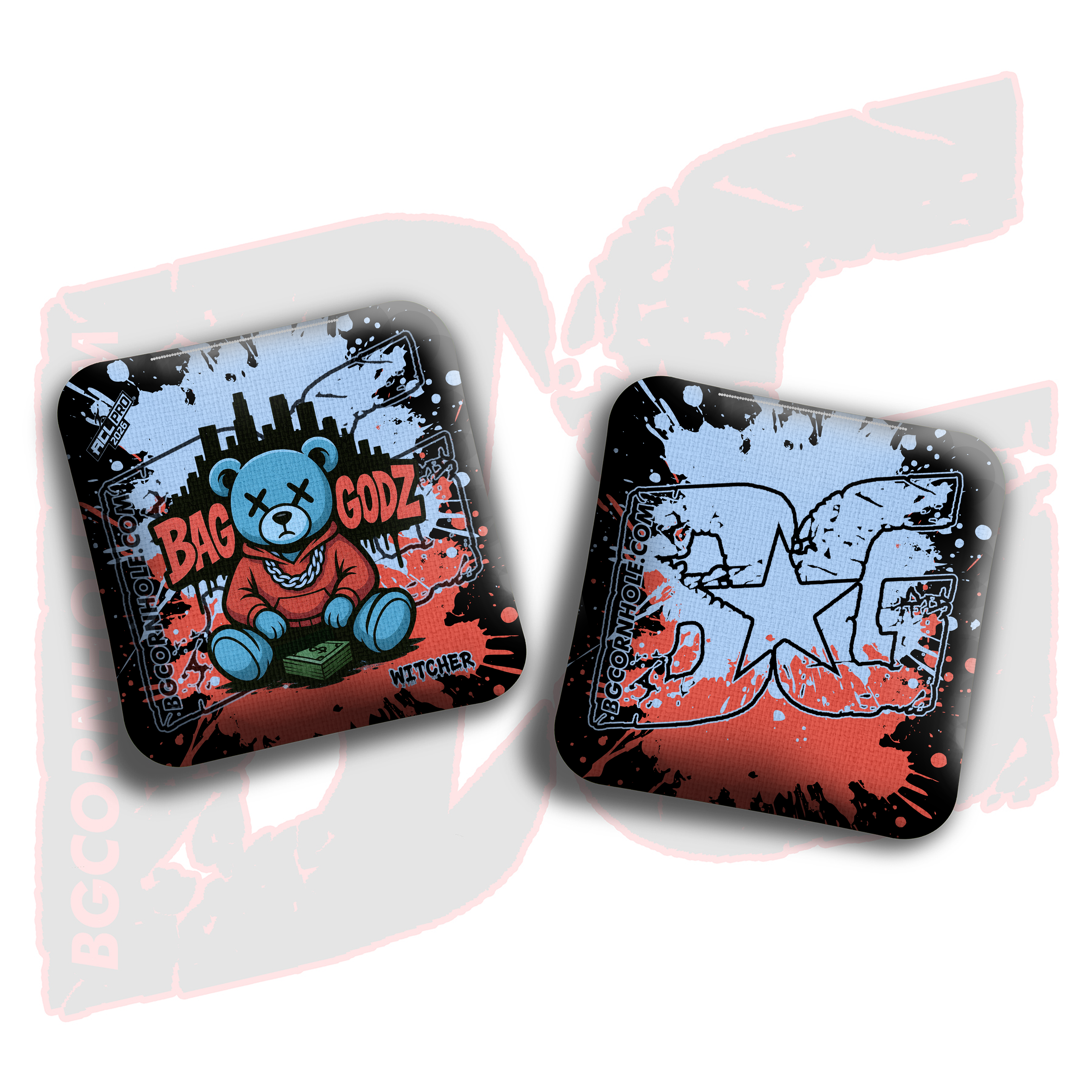 2026 BG Multiple Bag Models "LA Bear" - ACL Pro Stamped Cornhole Bags - SET OF 4 BAGS