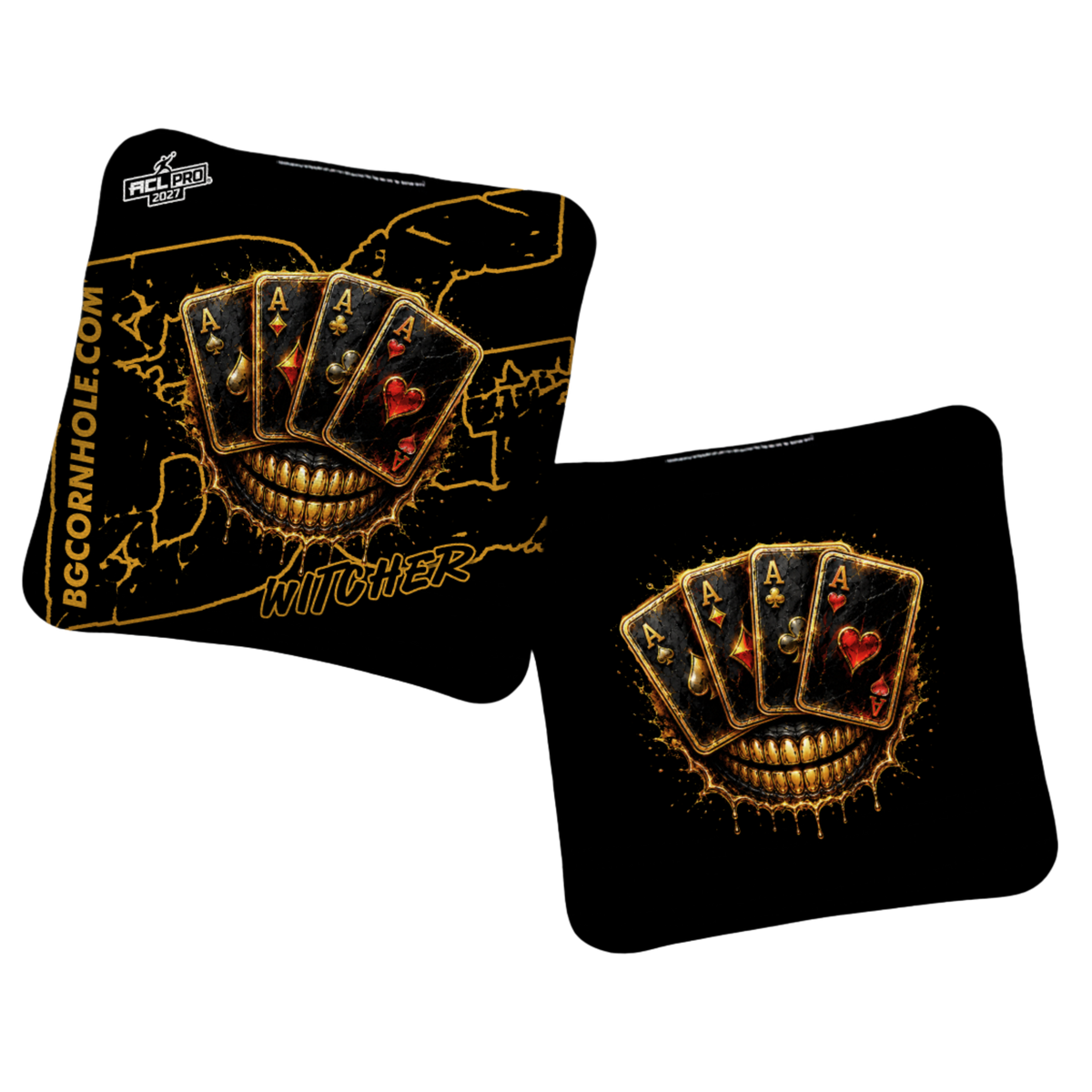 2027 ACL - BG Multiple Bag Models "DEAD MANS HAND " - Pro Stamped Cornhole Bags - SET OF 4 BAGS