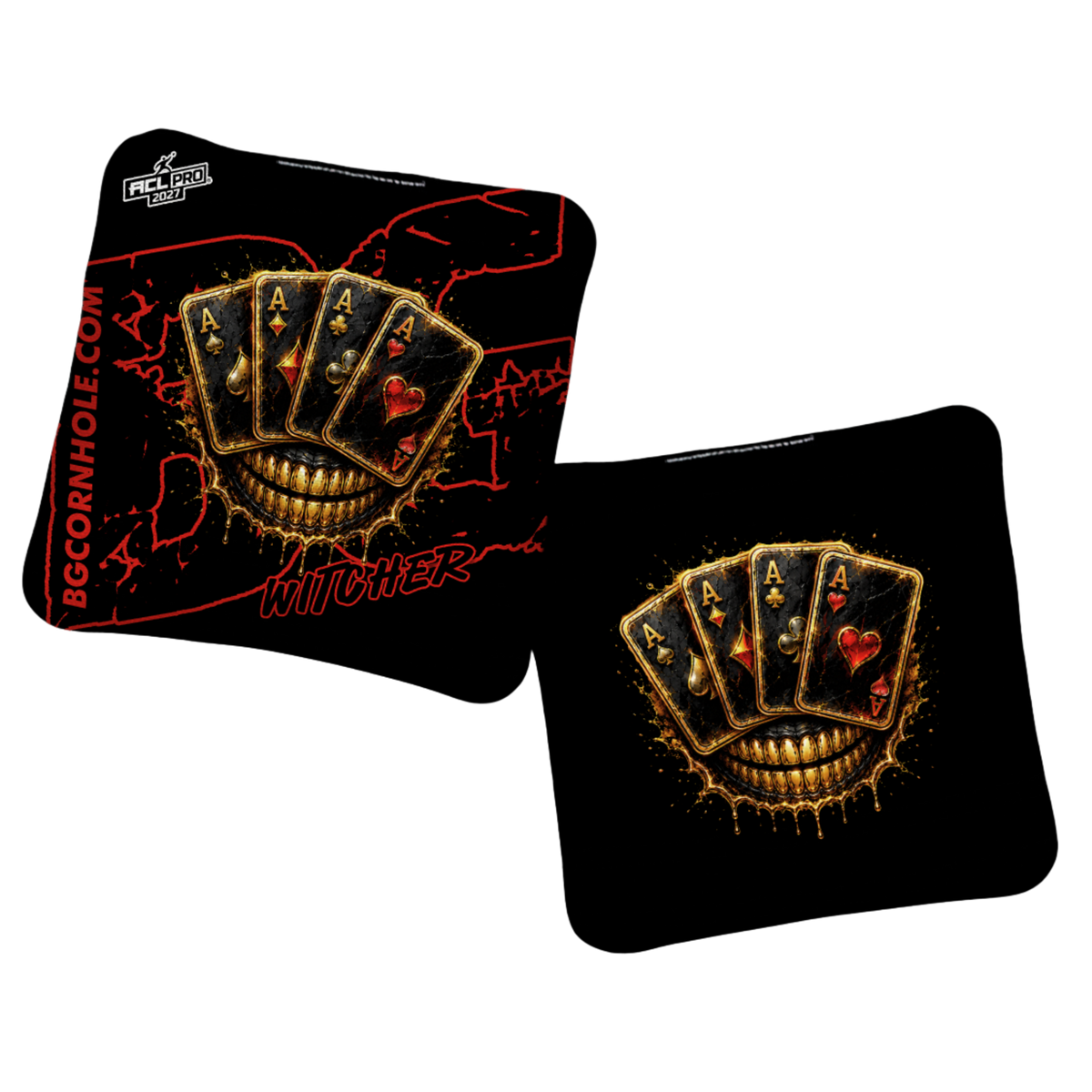 2027 ACL - BG Multiple Bag Models "DEAD MANS HAND " - Pro Stamped Cornhole Bags - SET OF 4 BAGS