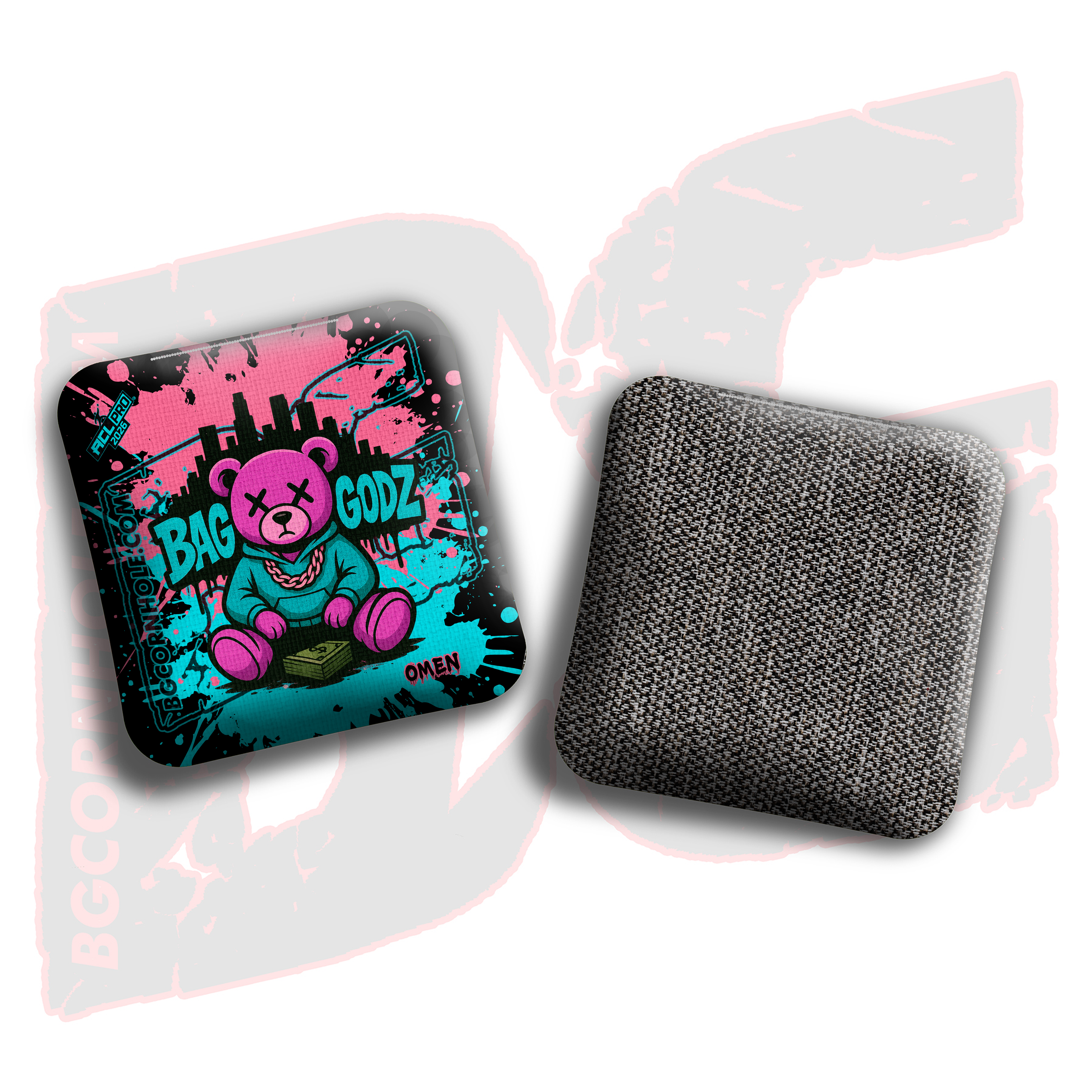 2026 BG Multiple Bag Models "LA Bear" - ACL Pro Stamped Cornhole Bags - SET OF 4 BAGS