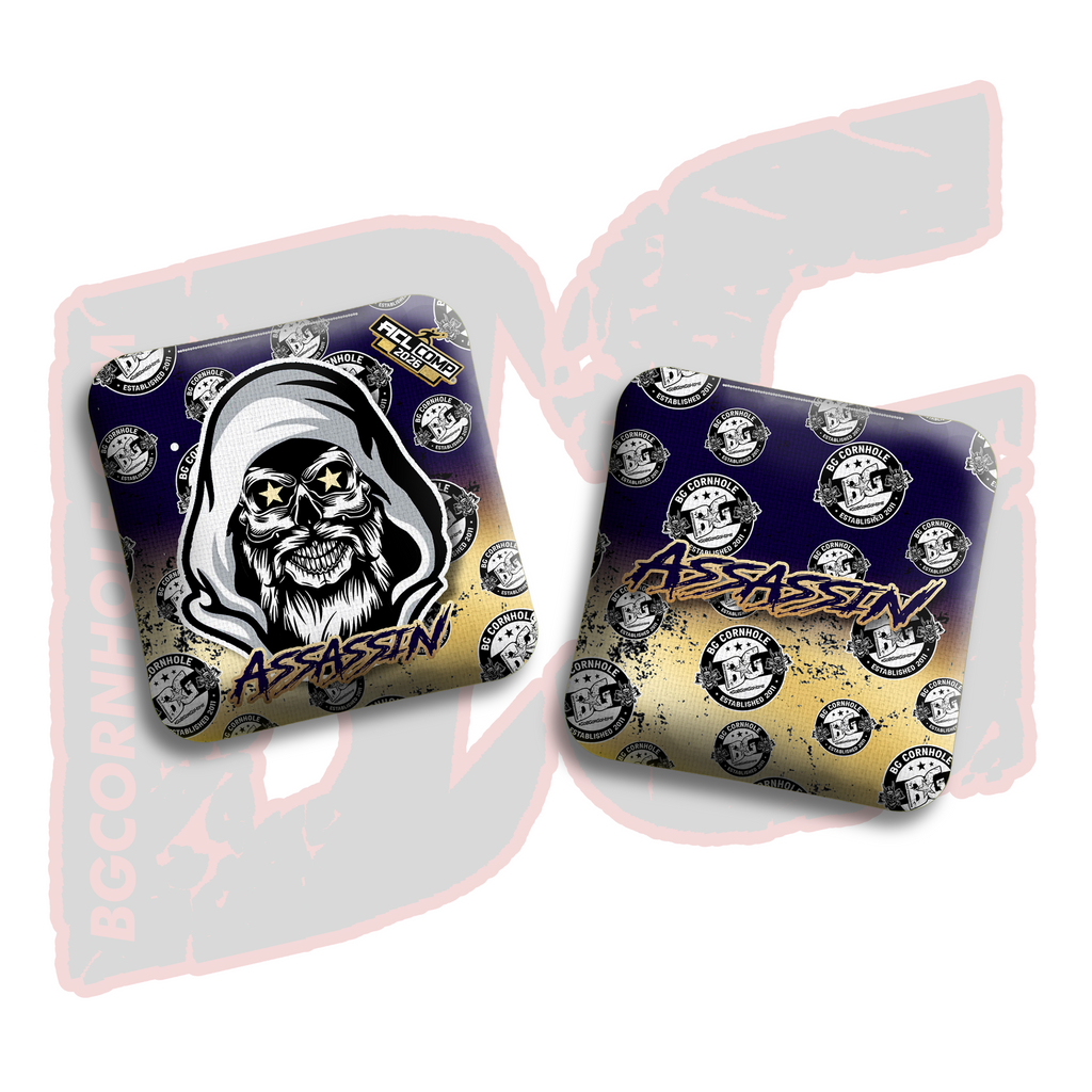 2026 BG Comp Assassin - "Logo Repeat" - ACL Comp Stamped Cornhole Bags - SET OF 4 BAGS