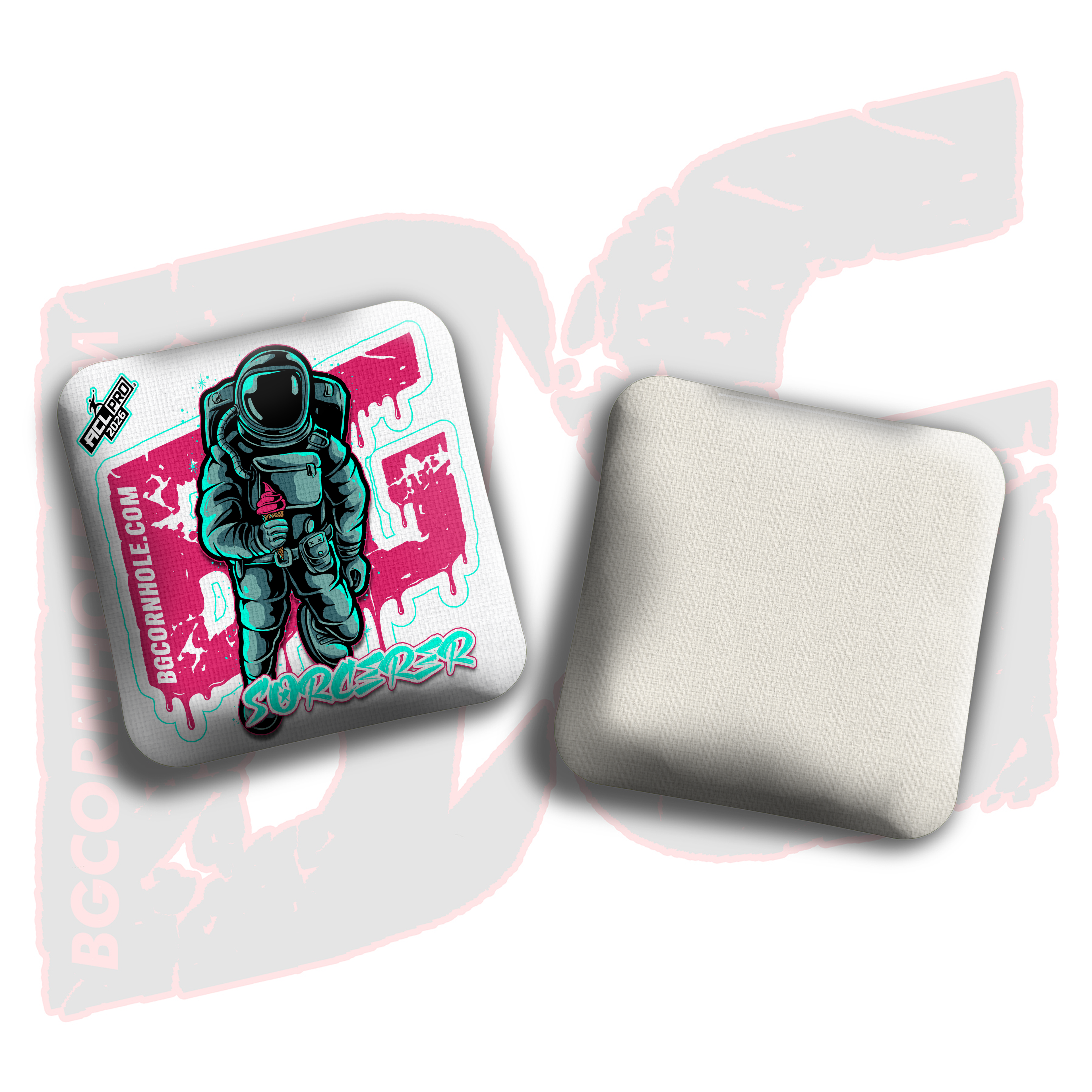 2026 BG Multiple Bag Models "White Ice Cream Astro" - ACL Pro Stamped Cornhole Bags - SET OF 4 BAGS